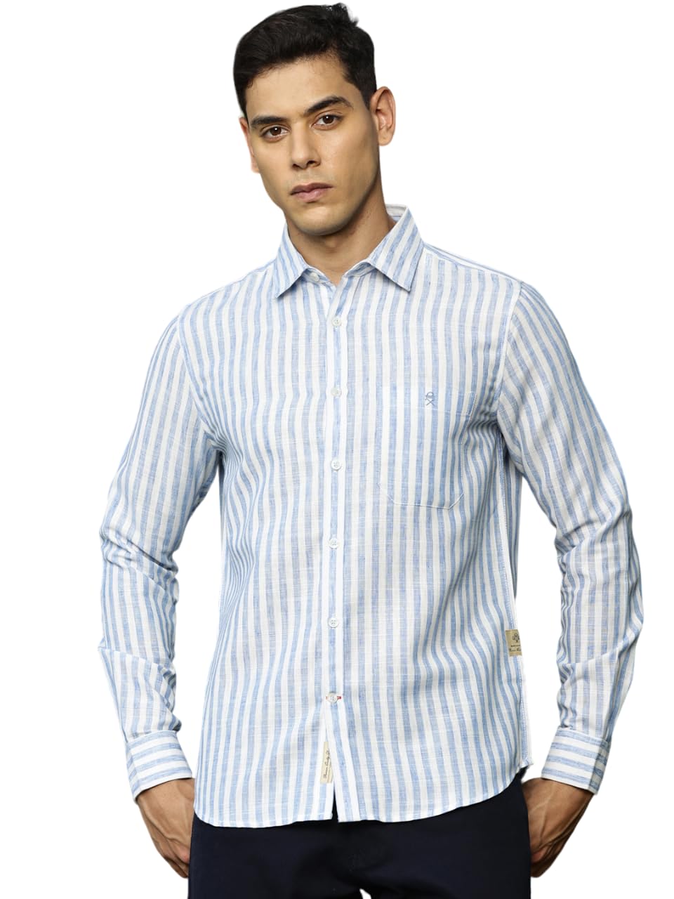 Thomas Scott Men’s | Stripes | Full Sleeve | Regular Fit | Linen Blend | Spread Collar | Casual Shirt