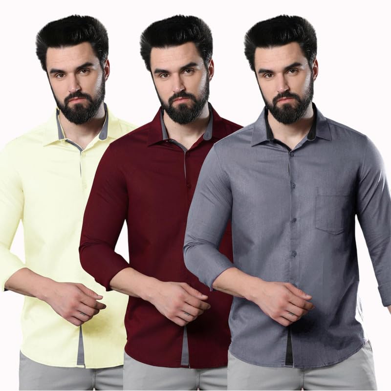 Pinkmint Men’s Solid Regular Fit Shirt