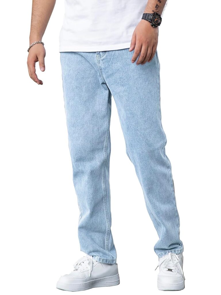 AVANOVA Jeans for Men Slant Pocket Jeans II Mens Denim Jeans Pants II Denim Jeans for Men II Cotton Pant II Wide Legs II Slant Pockets II Jeans for Men (Jeans-139)
