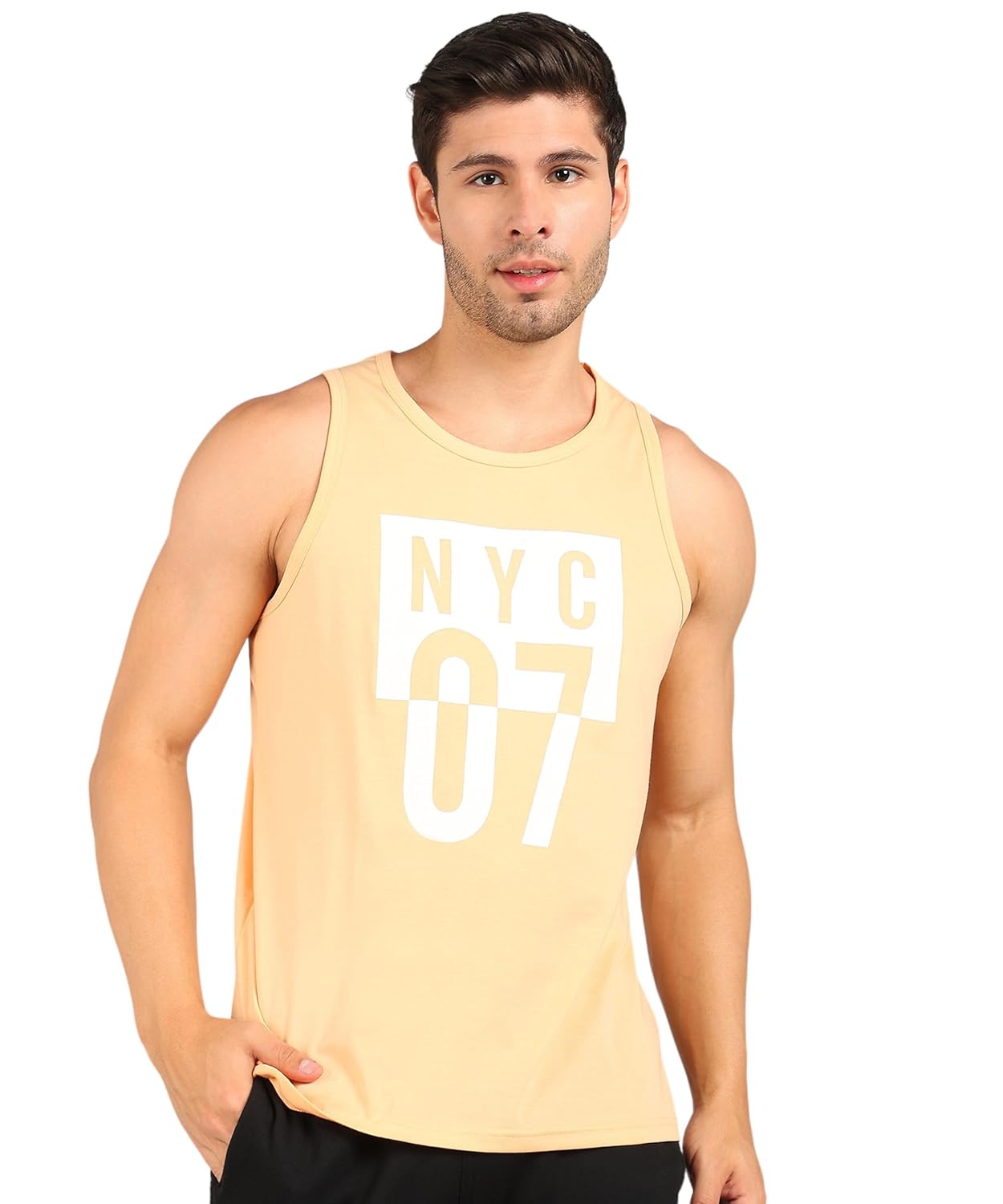 Alan Jones Clothing Men’s Cotton Sleeveless Regular Fit T-Shirt