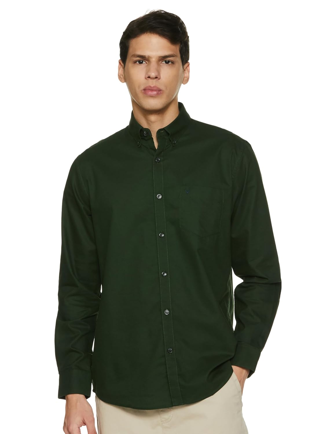 Allen Solly Men’s Regular Fit Solid Casual Button Down Collar Shirt Allen Solly Men’s Regular Fit Solid Casual Button Down Collar Shirt