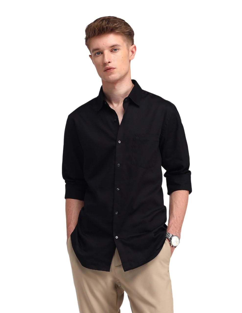 Arrow Men’s 100% Cotton Slim Fit Shirt Arrow Men’s 100% Cotton Slim Fit Shirt