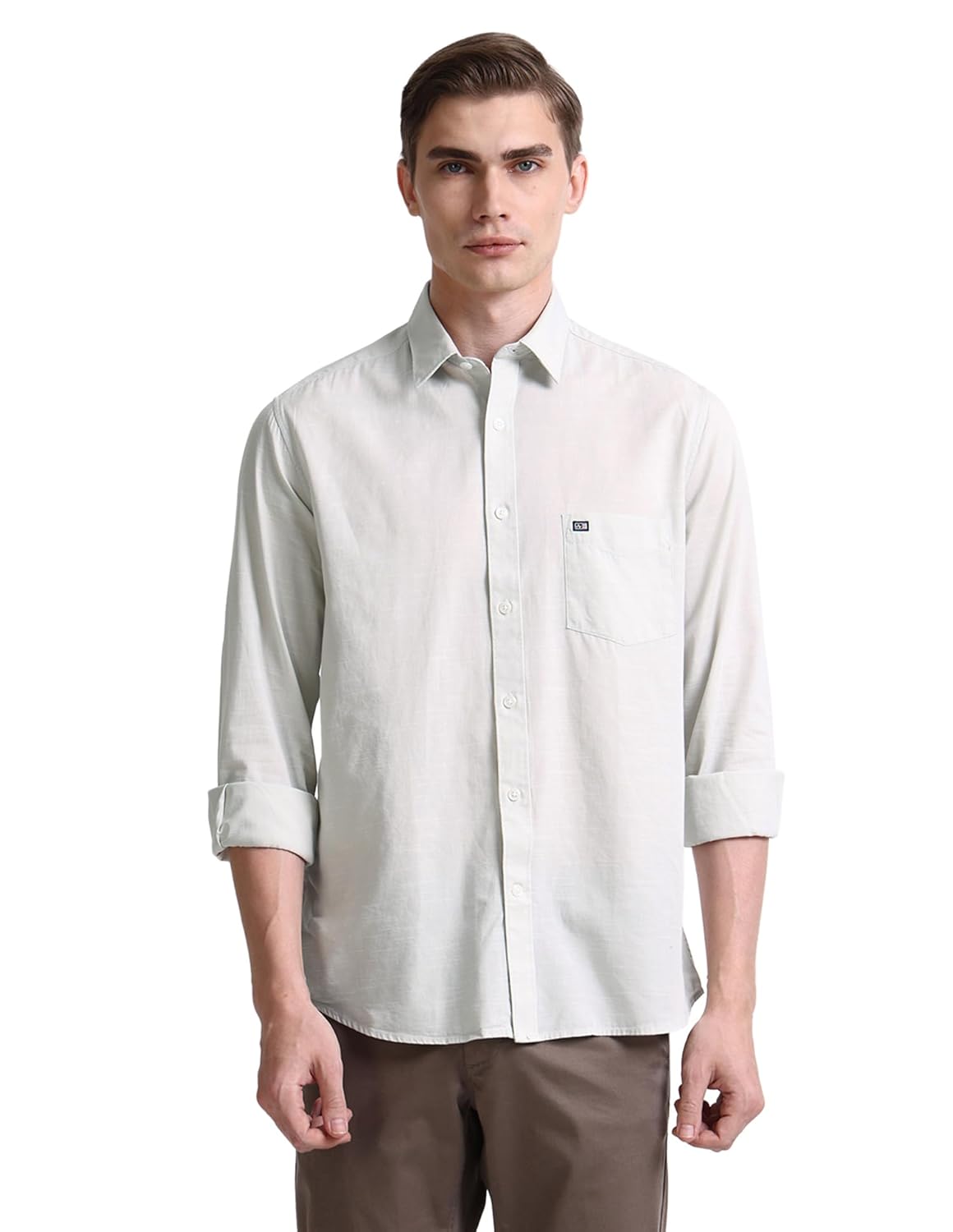Arrow Men’s Solid Full Sleeve Slim Fit Point Collar Cotton Casual Shirt Arrow Men’s Solid Full Sleeve Slim Fit Point Collar Cotton Casual Shirt