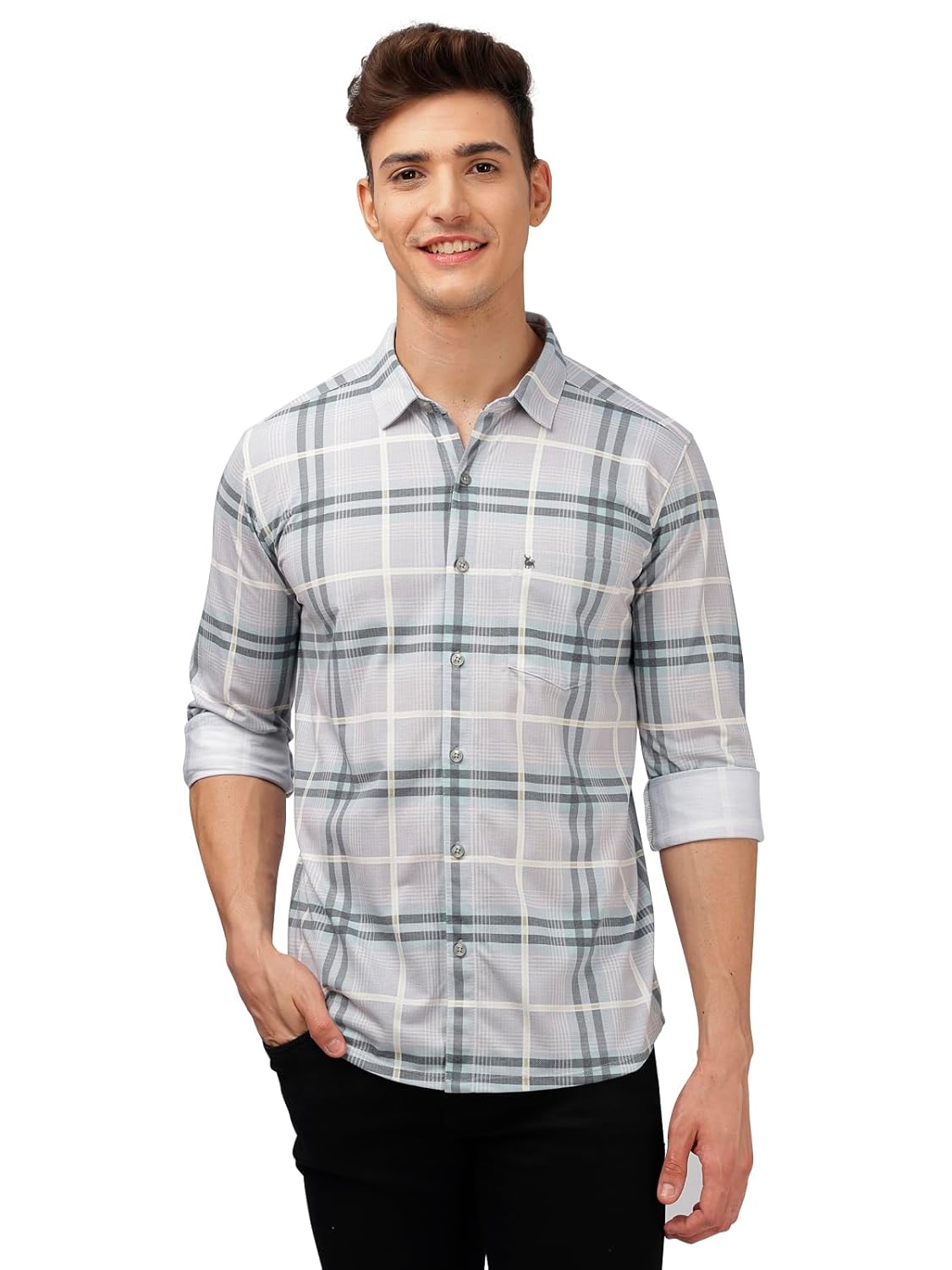 BULLMER Trendy Regular Fit Striped Causal Full Sleeve Shirt for Men.