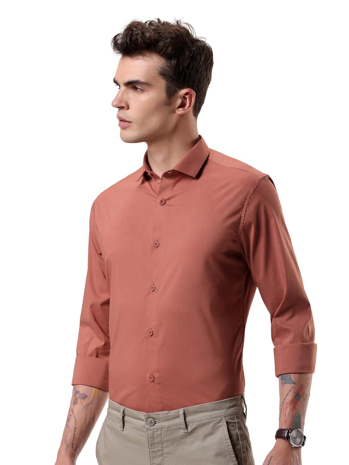 Beyoung Cotton Plain Regular Fit Shirt for Men | Full Sleeve | Formal Shirt | Classic Collar Cotton