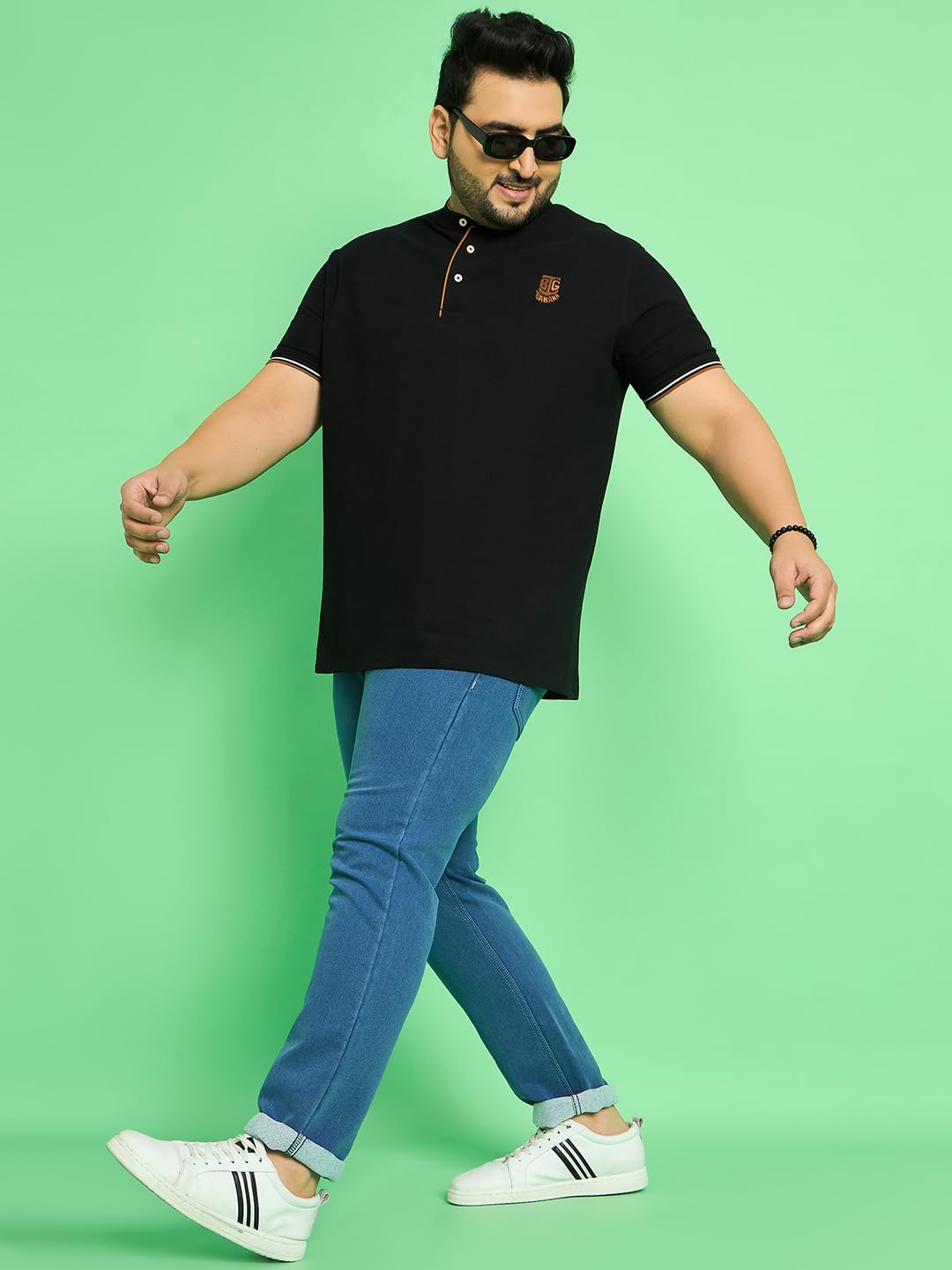 Bigbanana Men’s Plus Size Solid Blue Jeans