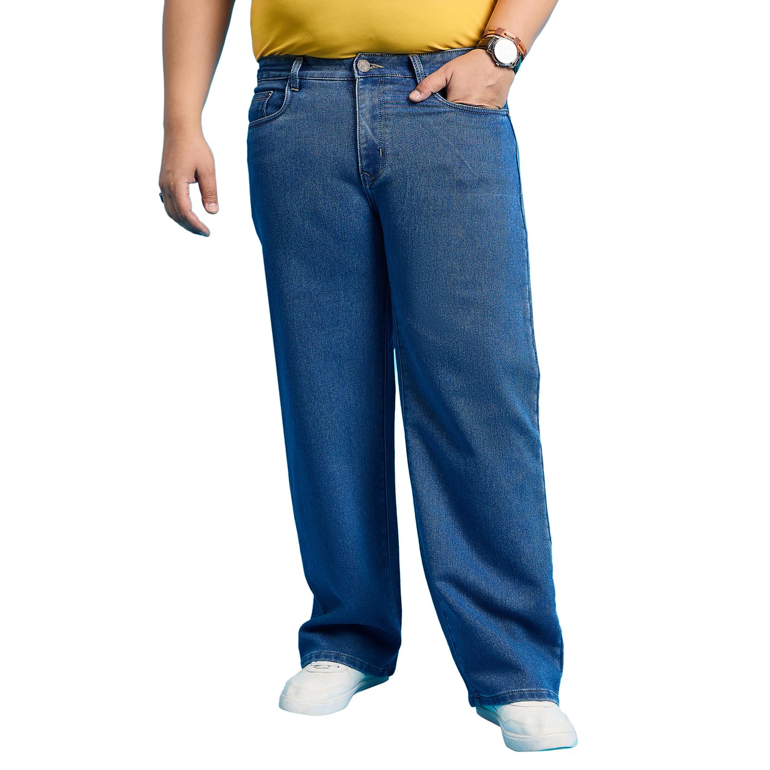 Bigbanana Plus Size Men’s Baggy Fit Solid Jeans