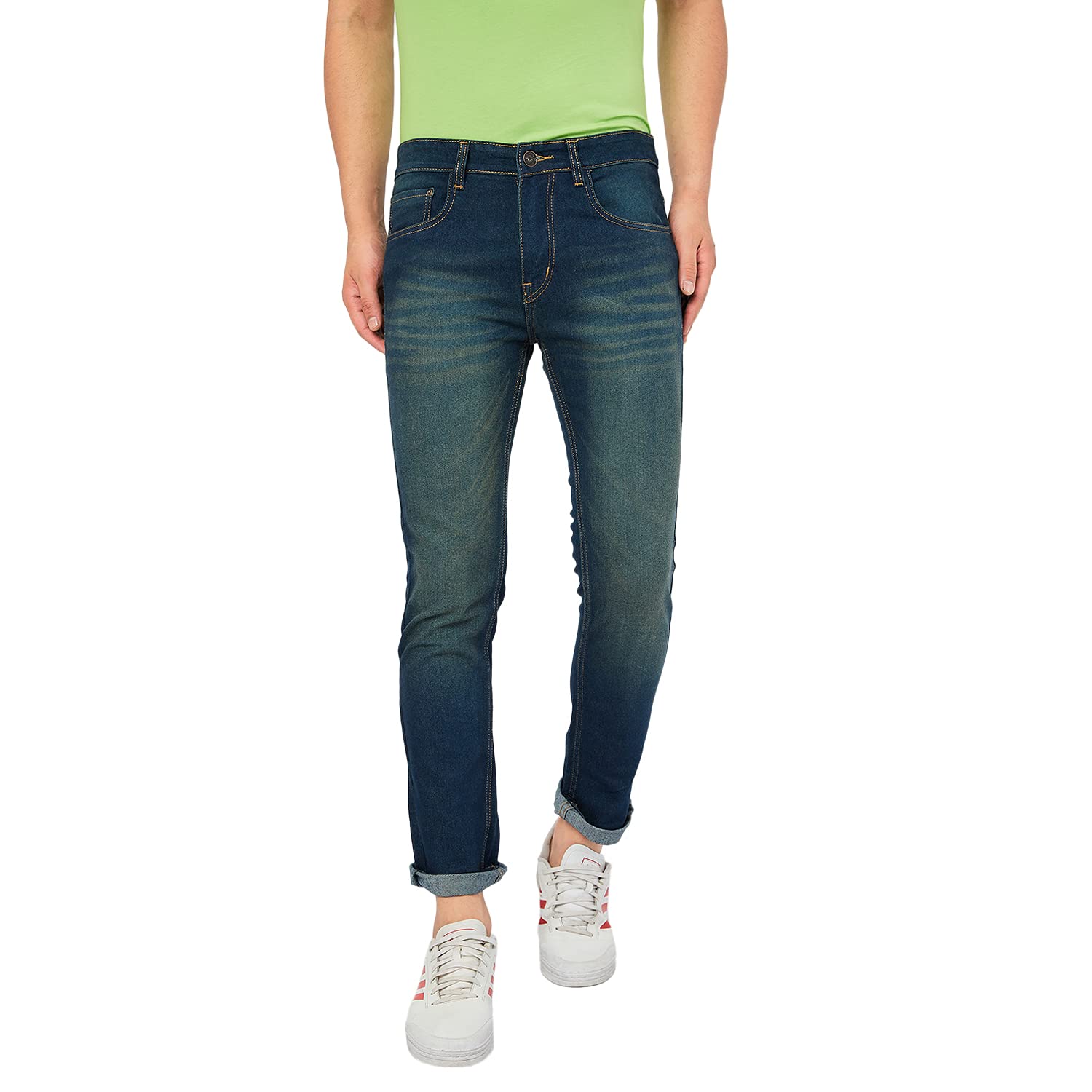 Billford Men’s Comfortable Stretchable Casual Denim Jeans Slim Fit Mid Rise Flat Front Full Length Modern & Fashionable for Casual Wear Comfort and Flexibility