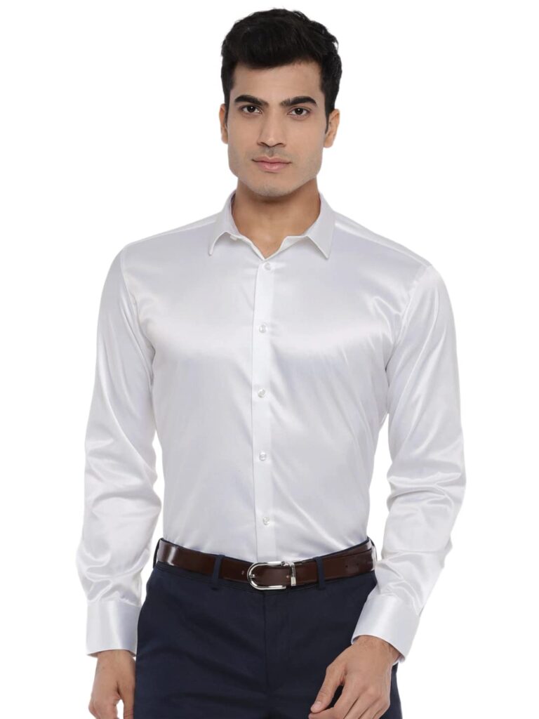 Bowrain Men’s Regular fit Full Sleeves Satin Shirts