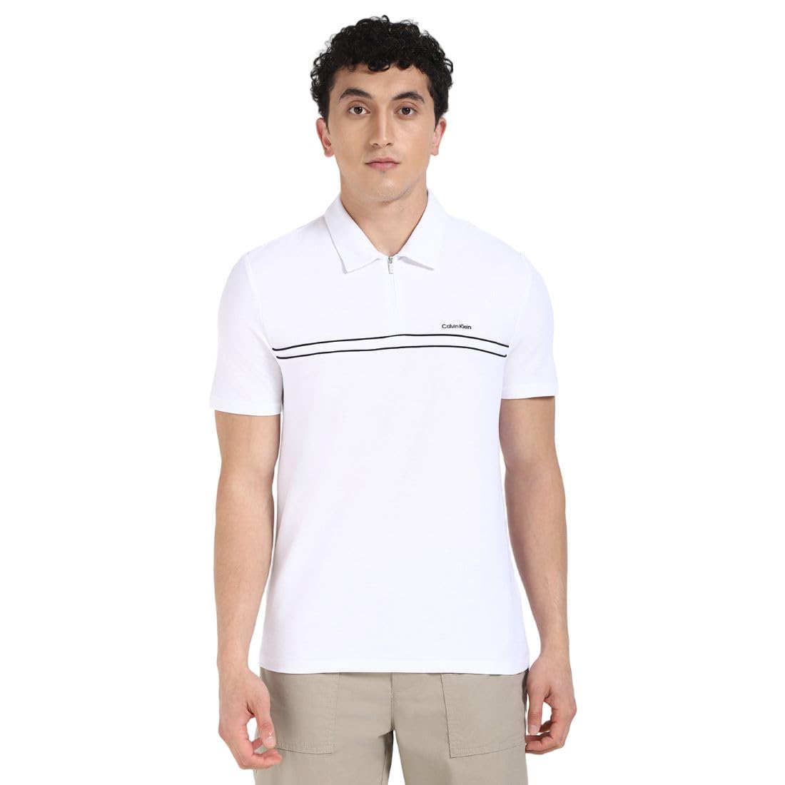 Calvin Klein Jeans Men White Polo Shirt