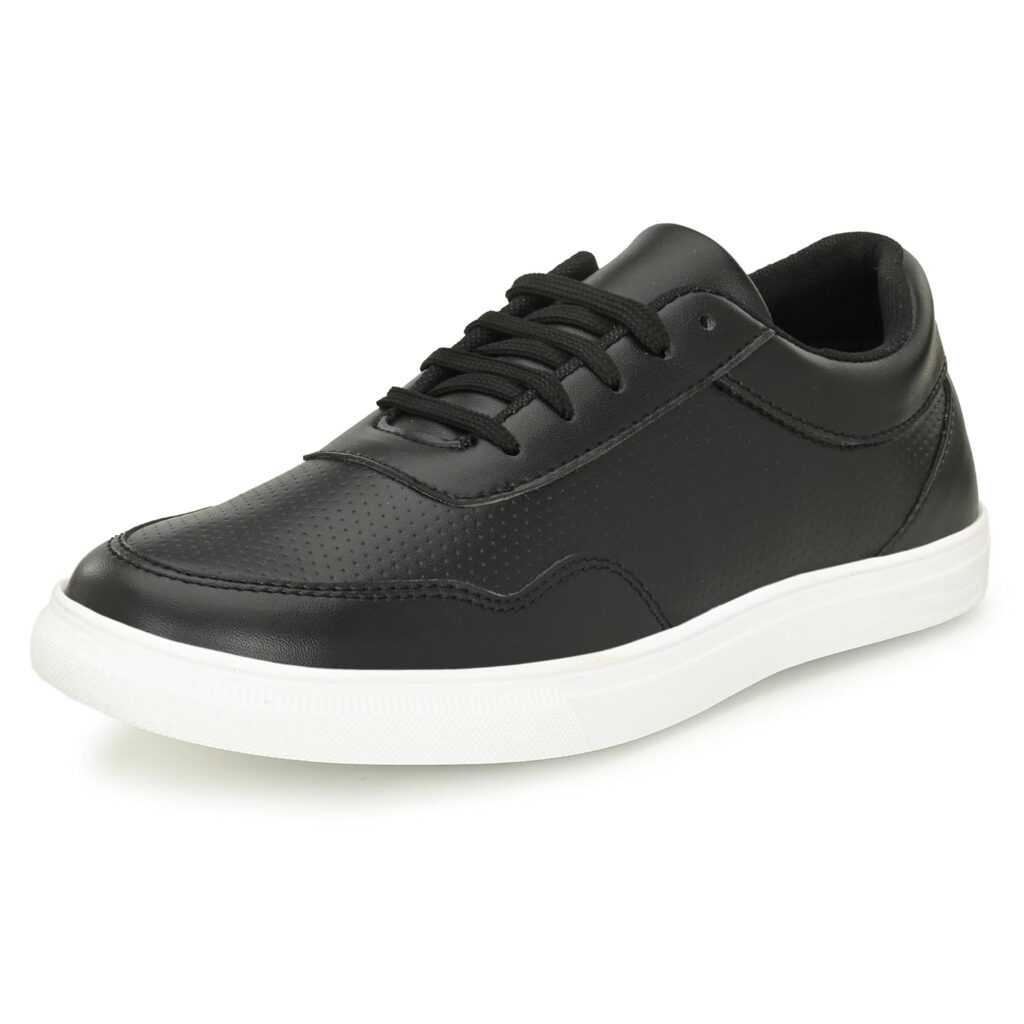Centrino Men’s Casual Shoes Fashion Lace Up Non-Slip Flats Trendy Stylish All Day Comfortable Lightweight Sneakers with Extra Comfort on Heel Black Casual Shoe for Mens (6314)