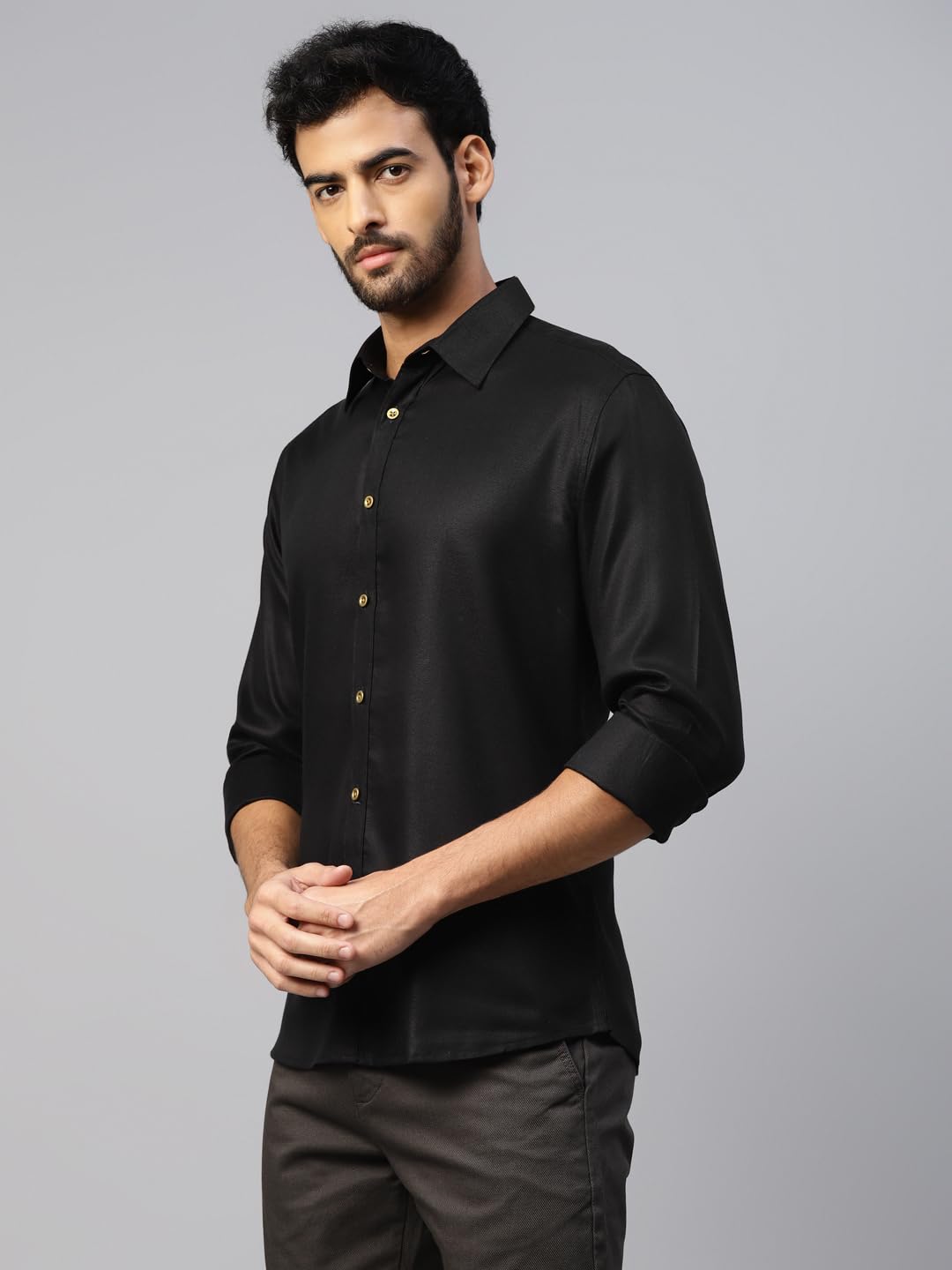 DON VINO Men’s Solid Slim Fit Button Down Shirt