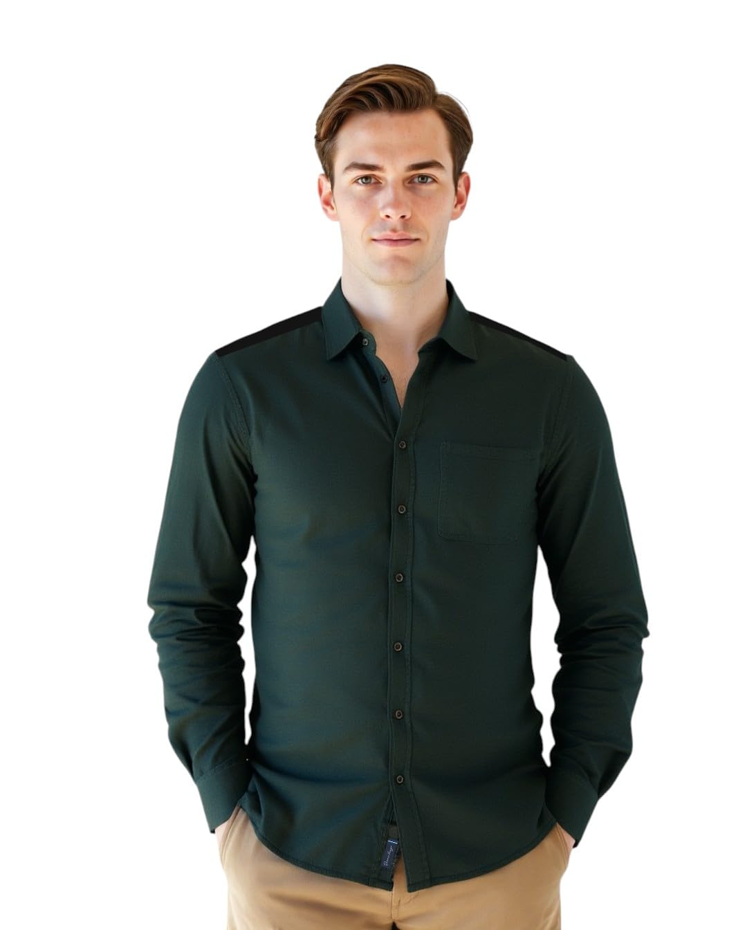 Dennis Lingo Men Solid Spread Collar Full Sleeves Regular Fit Cotton Casual Shirt