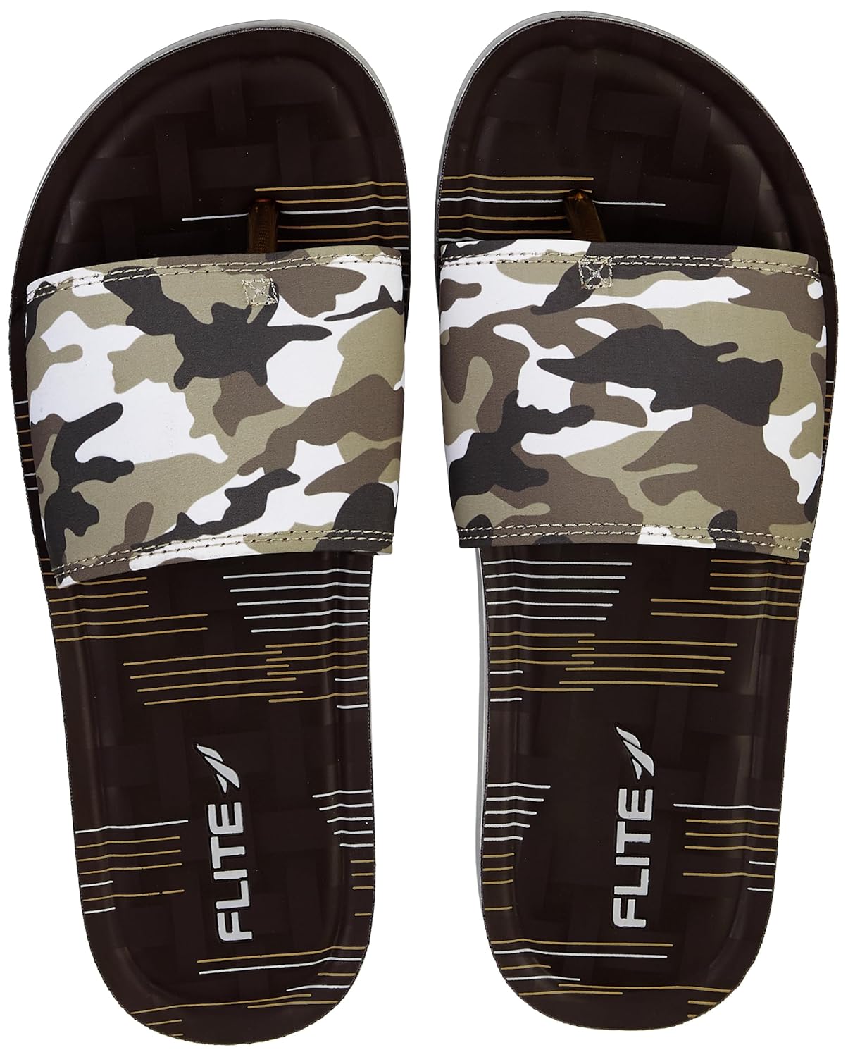 Flite PU Men’s Slipper, BROWN BEIGE,7UK,PUG133GBRBG0007
