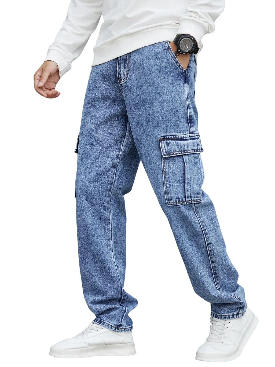 GRECIILOOKS Jeans for Men | Men Jeans | Cargo Jeans for Men | Jeans Pant for Men | Baggy Jeans for Men | Jeans for Men Loose fit | Cotton Jeans for Men