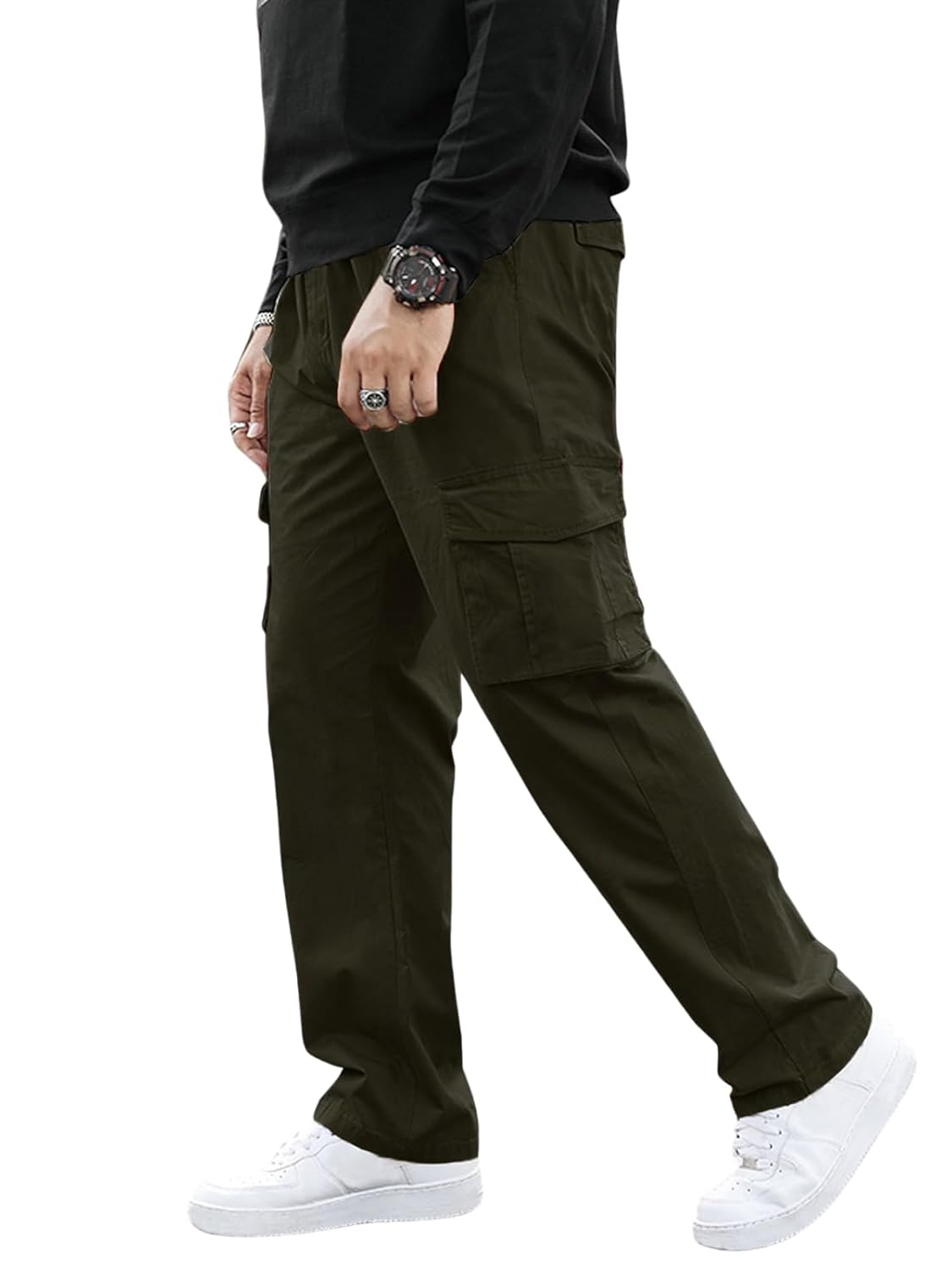 GRECIILOOKS Men’s Regular Fit Cargos Trousers | Cargo Track Pant for Men | Loose Fit | Regular Trouser Loose Fiting | Treck Pent with Multiple Pockets