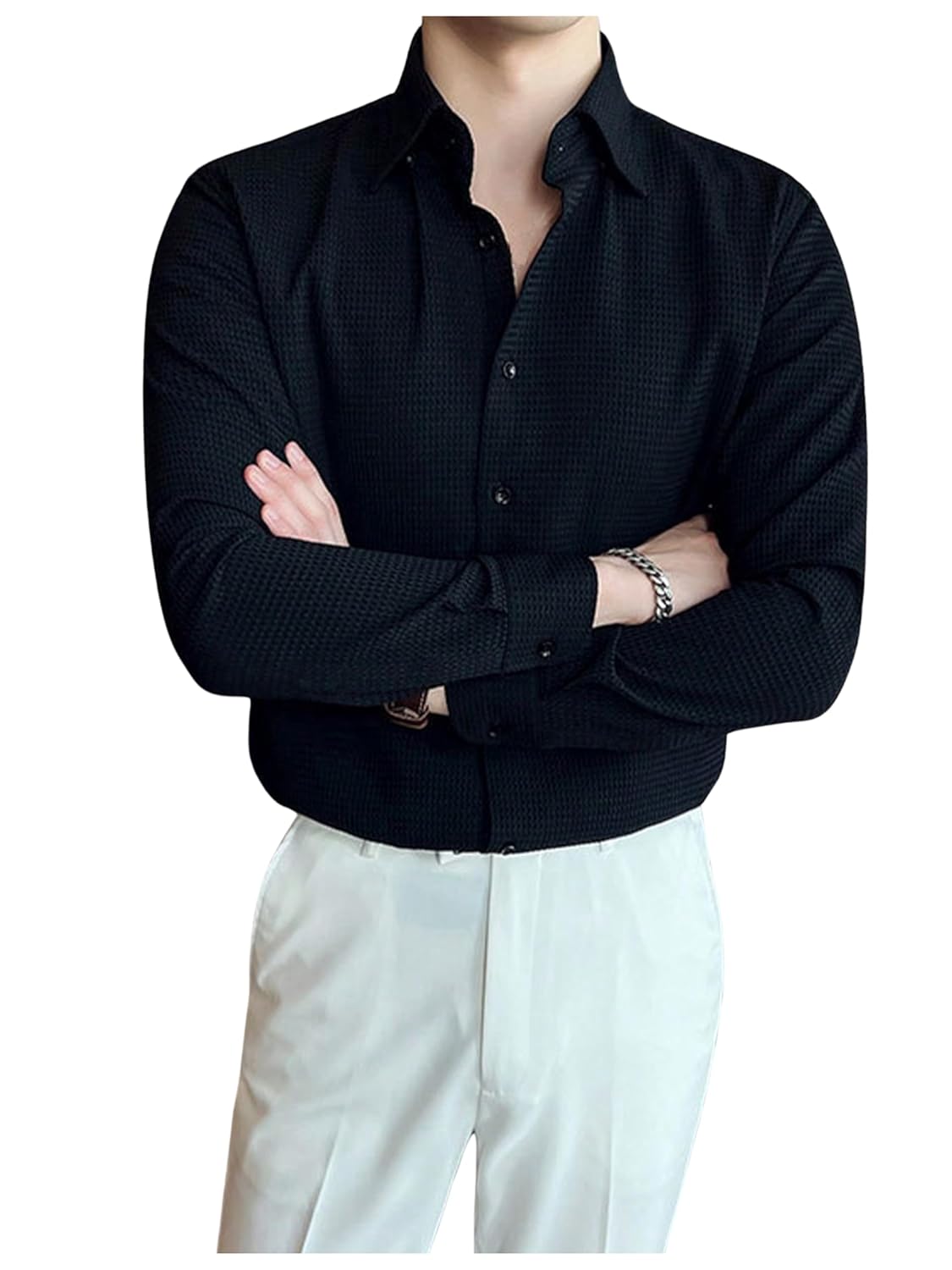 GRECIILOOKS for Casual Stylish Polycotton Regular Formal Shirt | Men’s Solid Slim Fit