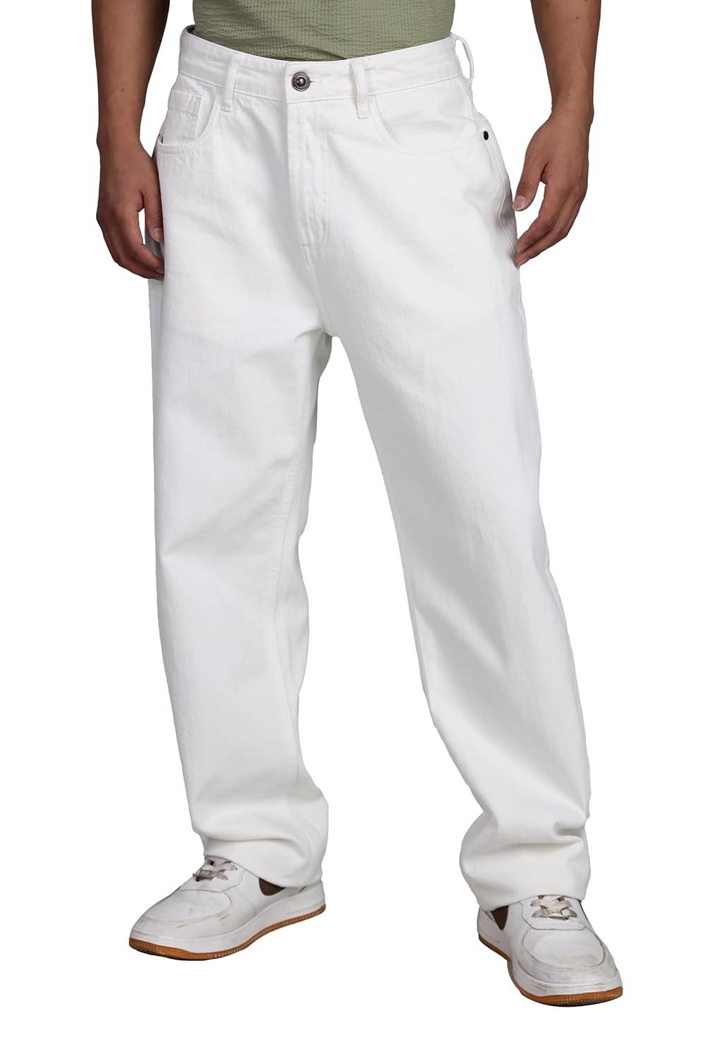 INKD Men’s Classic Relaxed Jeans – Mid-Rise | 100% Cotton | 5 Pocket Styling | Baggy Jeans for Man