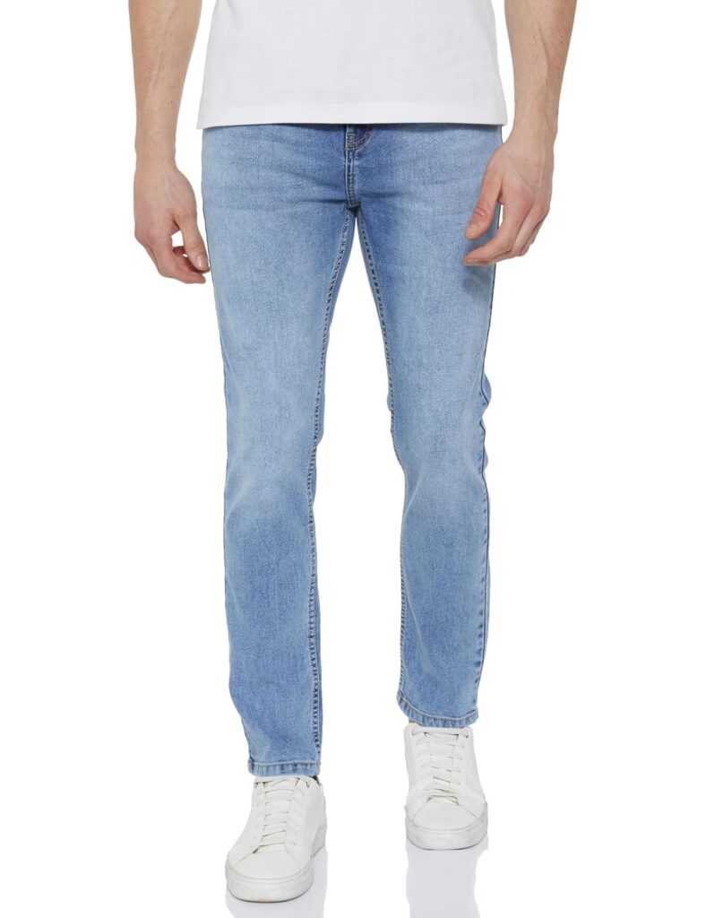 INKD Men’s Slim Fit Jeans – Mid-Rise | Cotton Blend | Stretchable Fabric | Jeans for Men | Classic 5 Pocket Styling