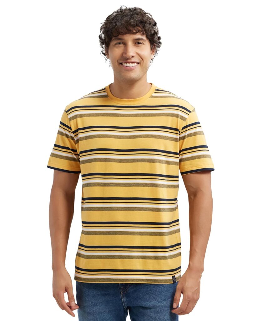 Jockey 2715 Men’s Super Combed Cotton Rich Striped Regular Fit Round Neck Half Sleeve T-Shirt