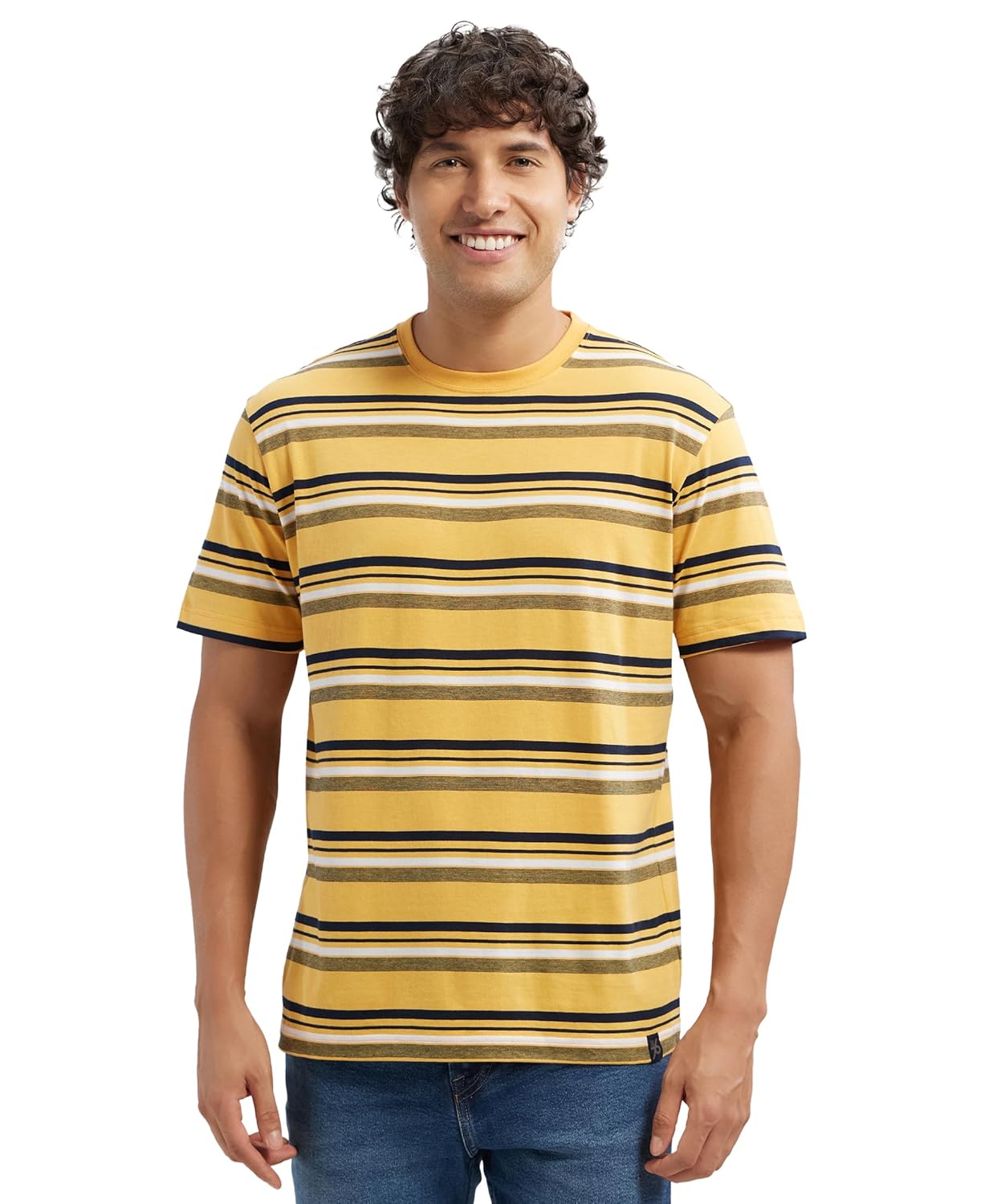 Jockey 2715 Men’s Super Combed Cotton Rich Striped Regular Fit Round Neck Half Sleeve T-Shirt