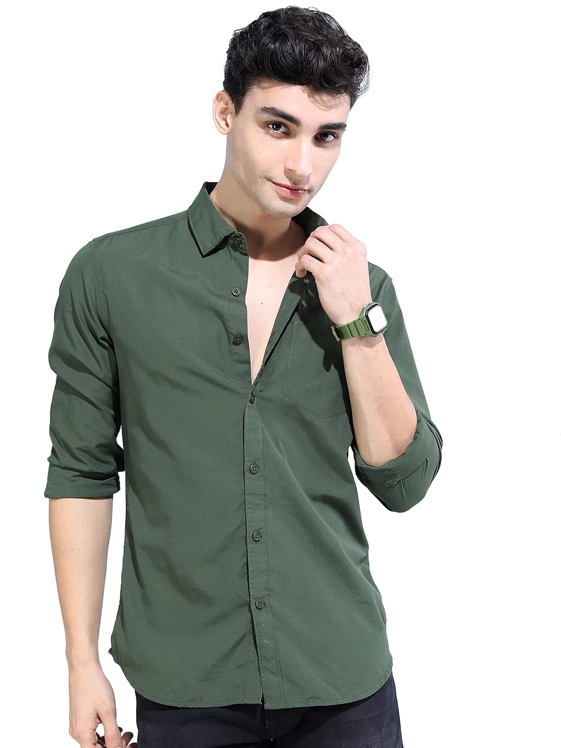 KETCH Men’s Polyester Slim Fit Shirt