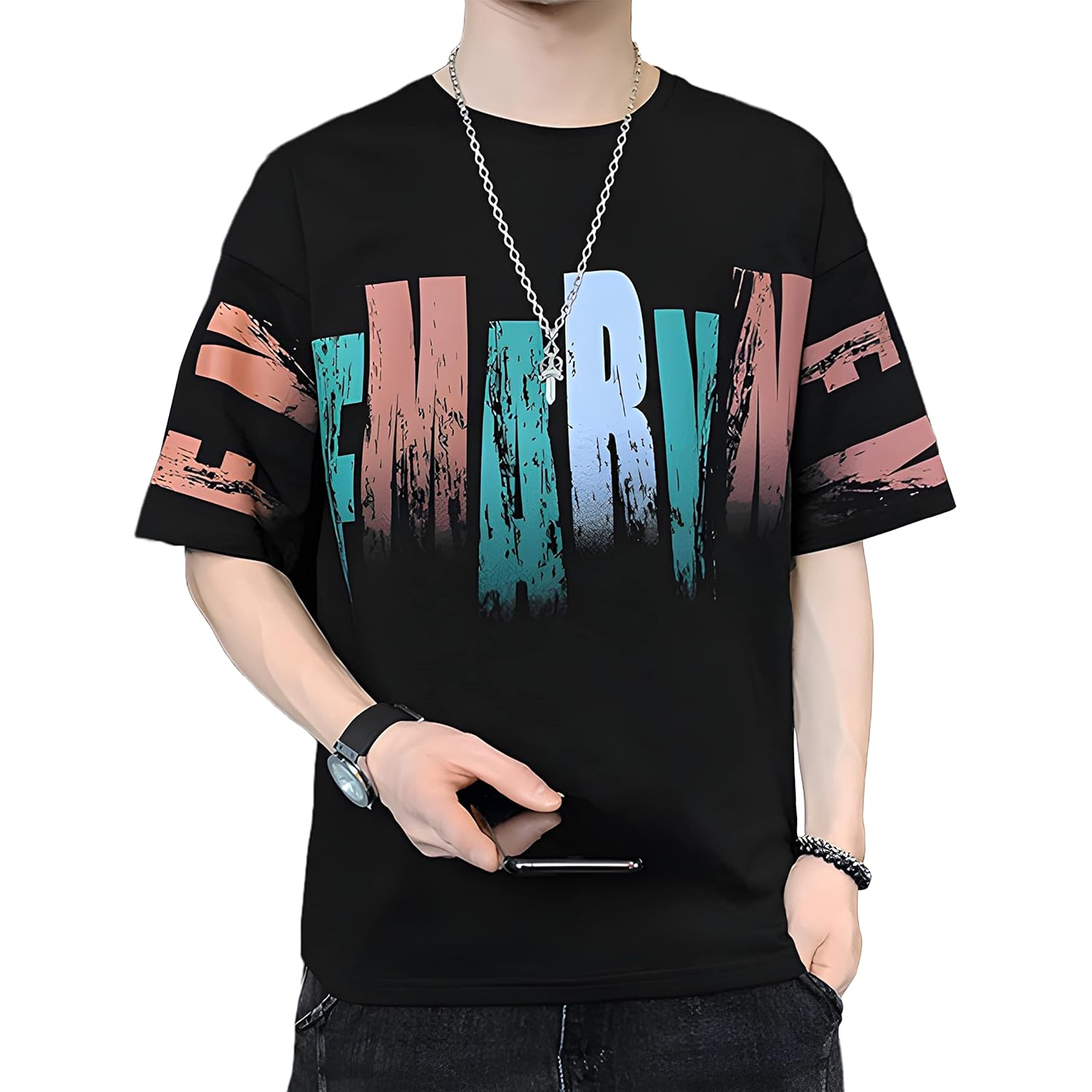 London Hills Men’s Cotton Oversized Fit T-Shirt
