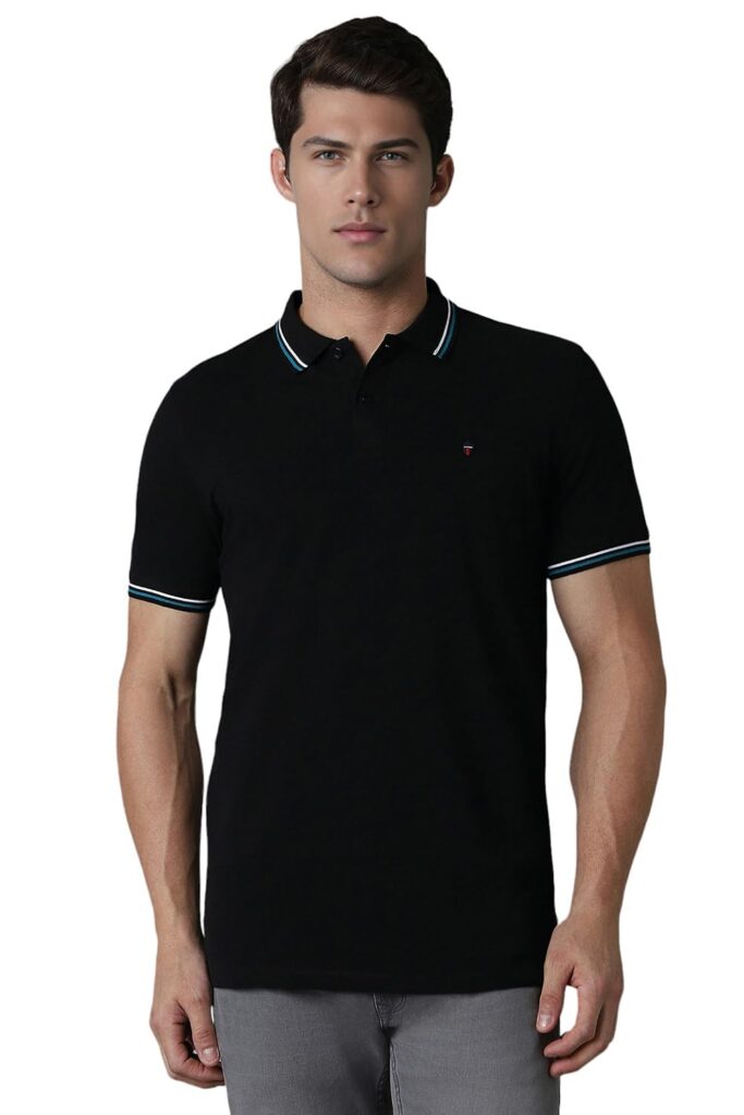 Louis Philippe Men’s Cotton Slim Fit Polo T-Shirt