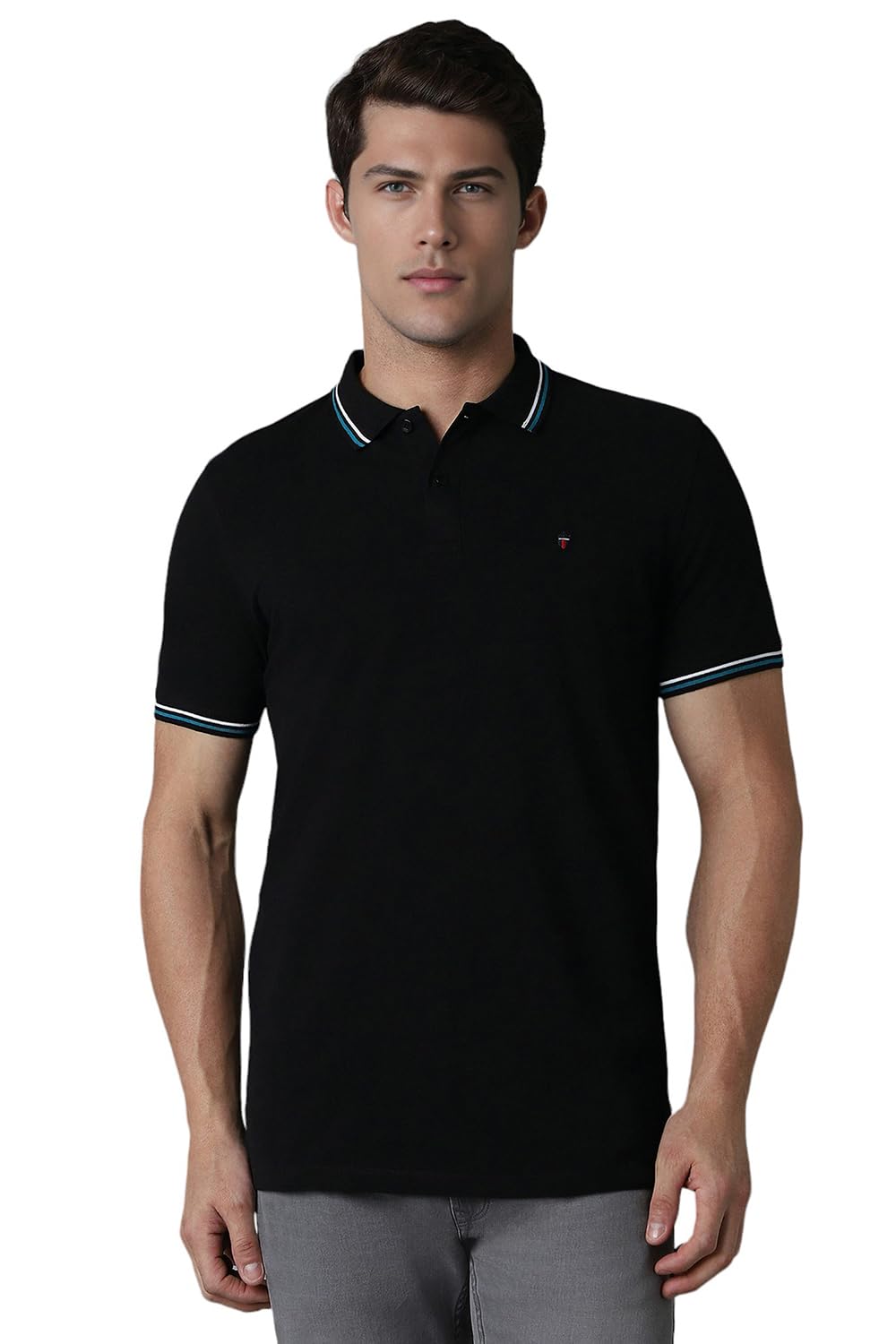 Louis Philippe Men’s Cotton Slim Fit Polo T-Shirt