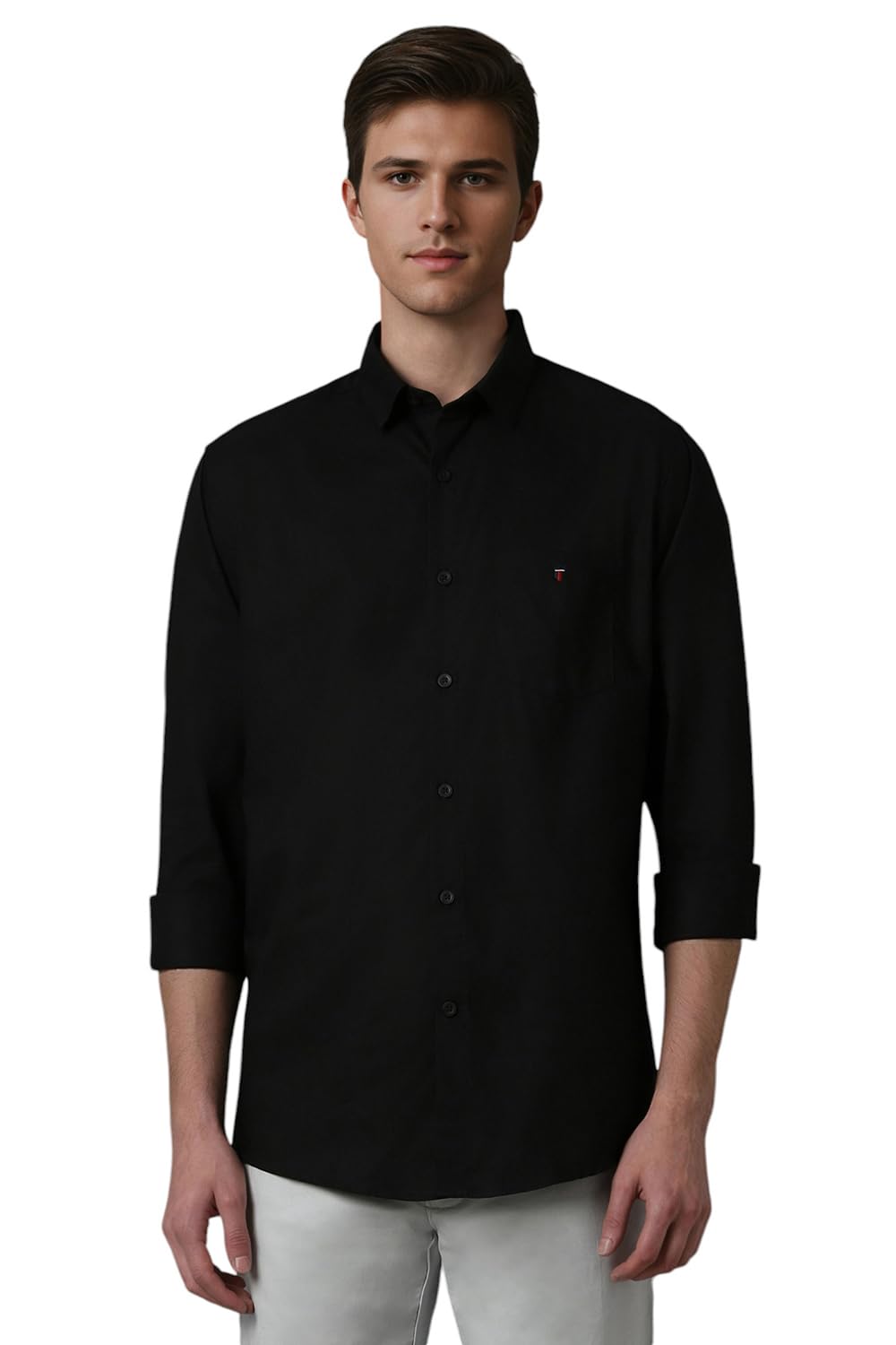 Louis Philippe Men’s Easy to Care Cotton Slim fit Solid Casual Shirt with Natural Stretch Louis Philippe Men’s Easy to Care Cotton Slim fit Solid Casual Shirt with Natural Stretch