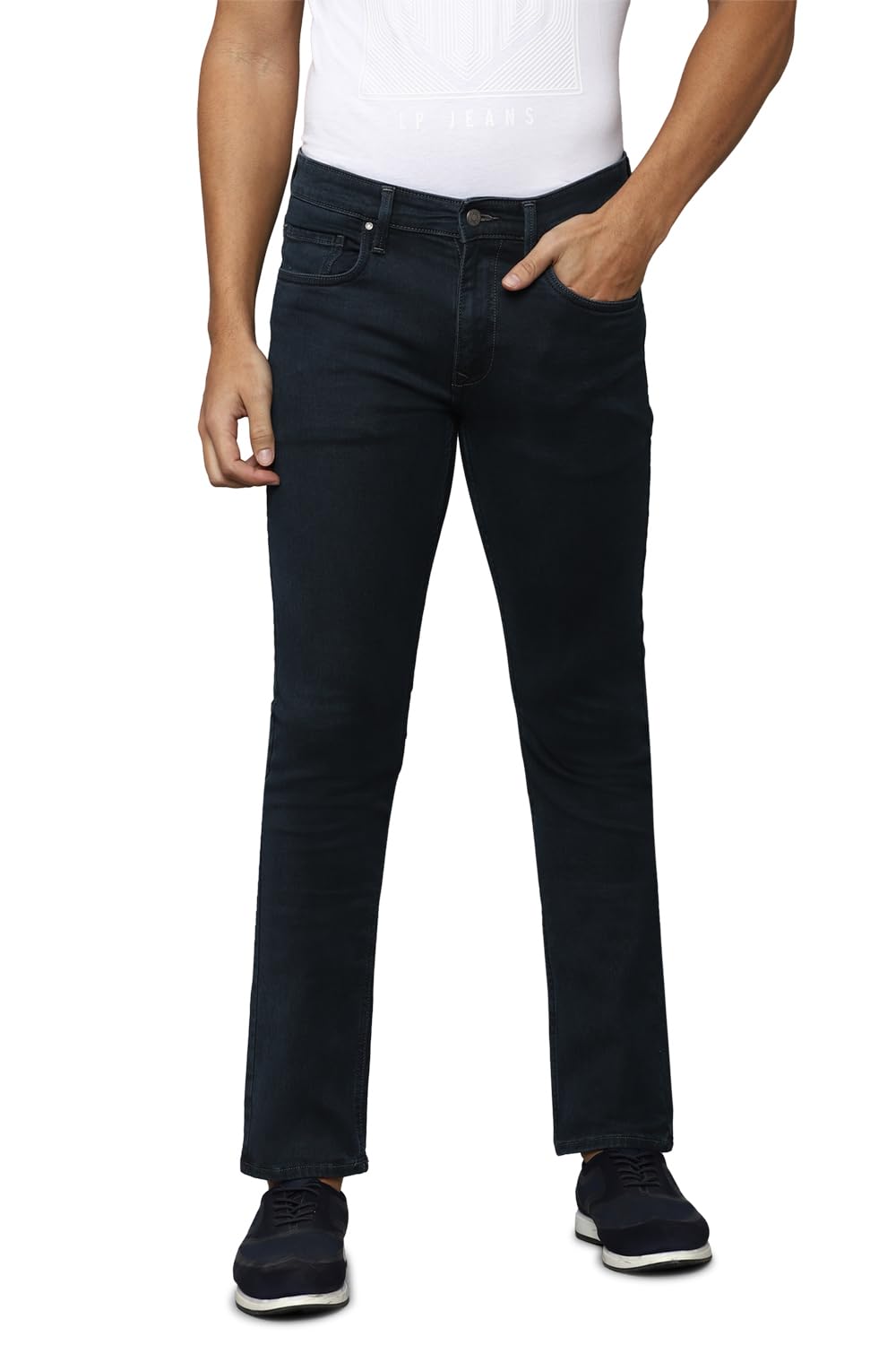 Louis Philippe Men’s Slim Fit Mid Rise Jeans