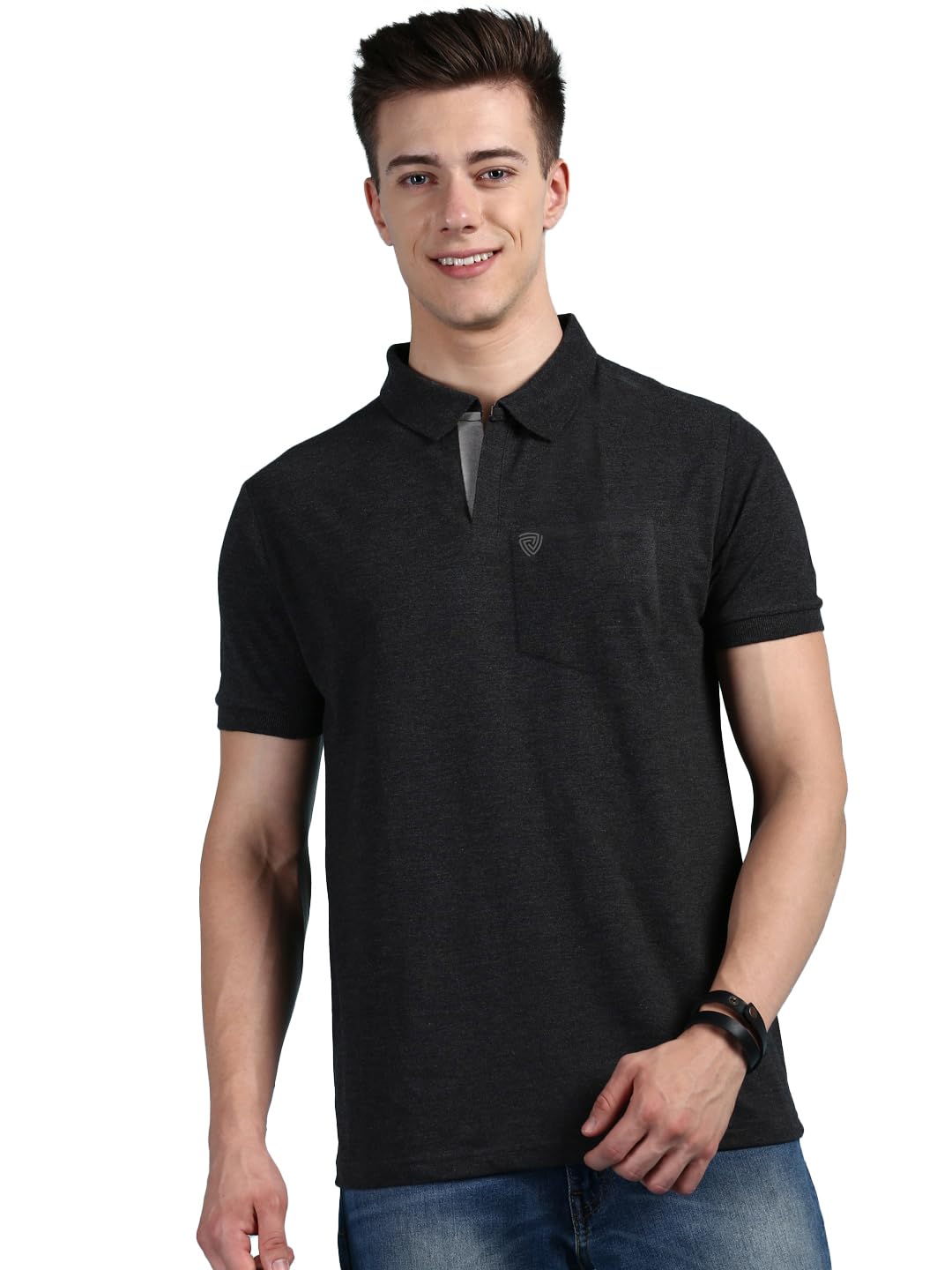 Lux Cozi Men’s Half Sleeve Soild Casual Regular Fit T-Shirt With Chest Pocket | Polo Tshirt For Men