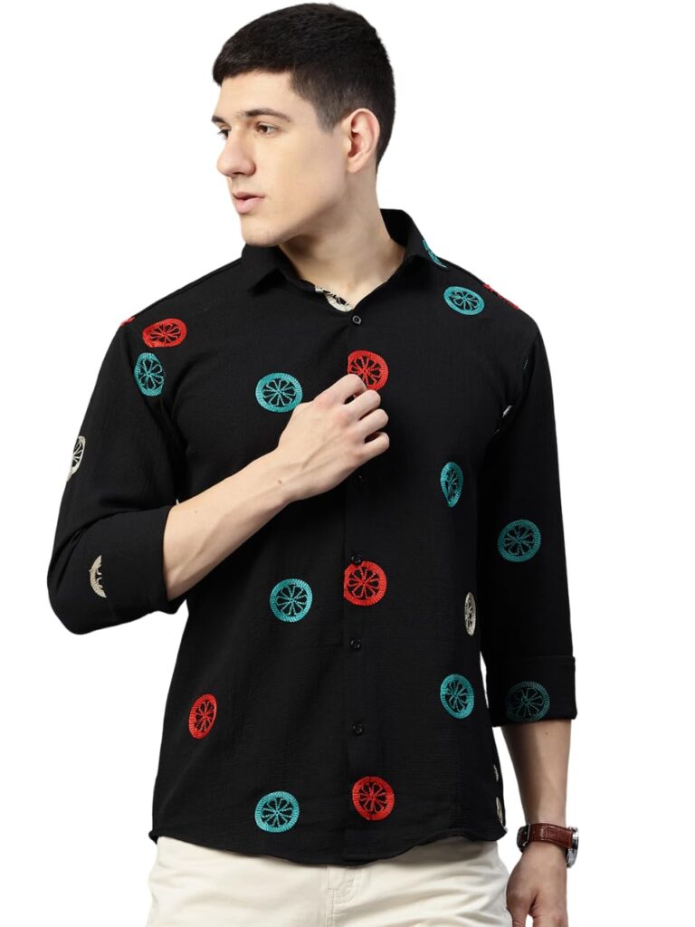 Luxrio Textured Shirts for Men || Casual Shirt for Men || Shirt for Men|| Men Stylish Shirt || Men Fancy Shirt || Men Full Sleeve Shirt || Plain Shirts for Men SHT-CTN-PRNT1-
