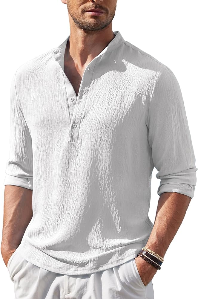 MADHAVISTA Men’s Regular Fit Solid Popcorn Full Sleeve Regular Fit Short Kurta | Solid Pattern Mandarin Collar Straight Kurta