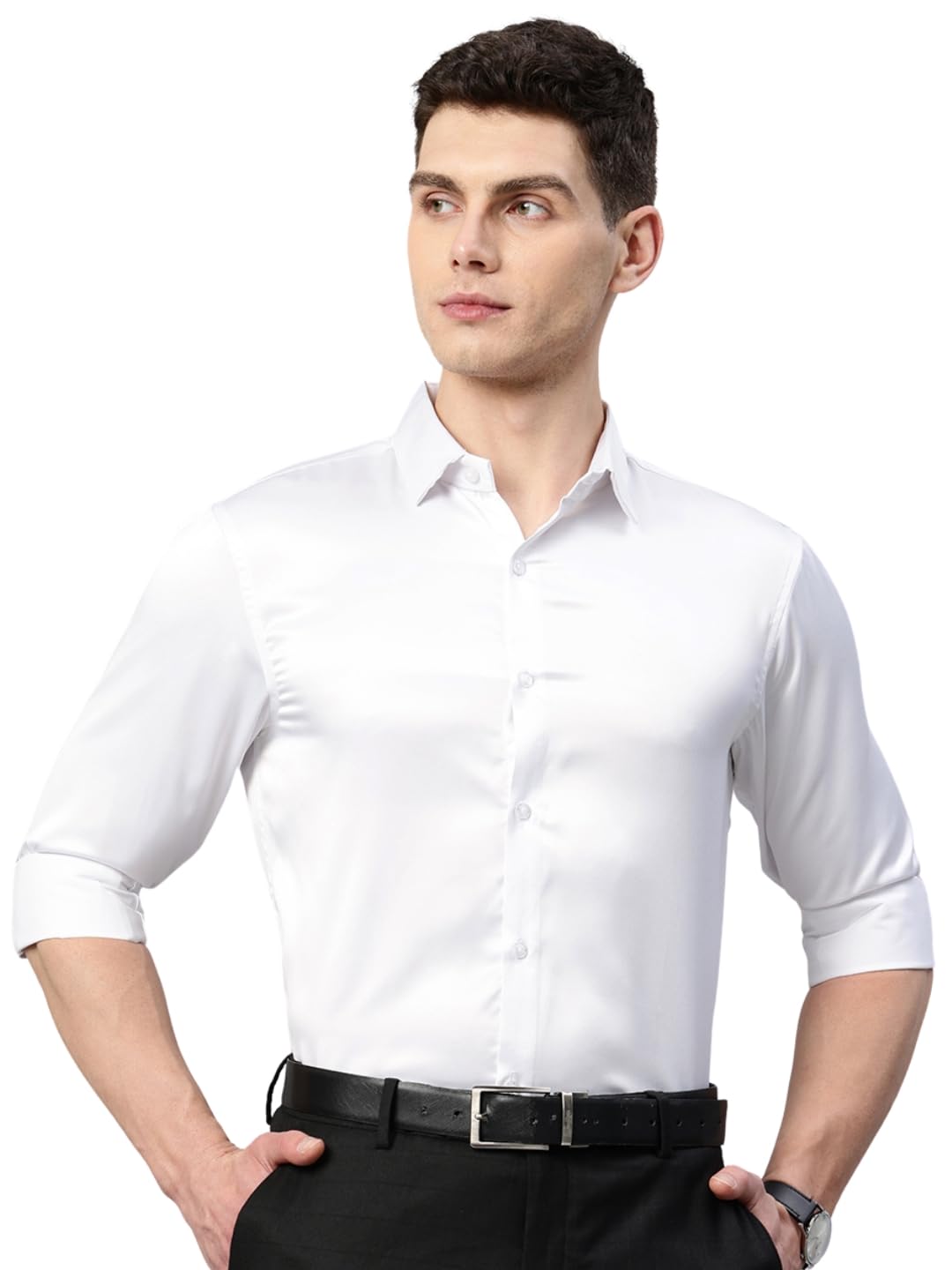 Majestic Man Men’s Polyester Slim Fit Shirt