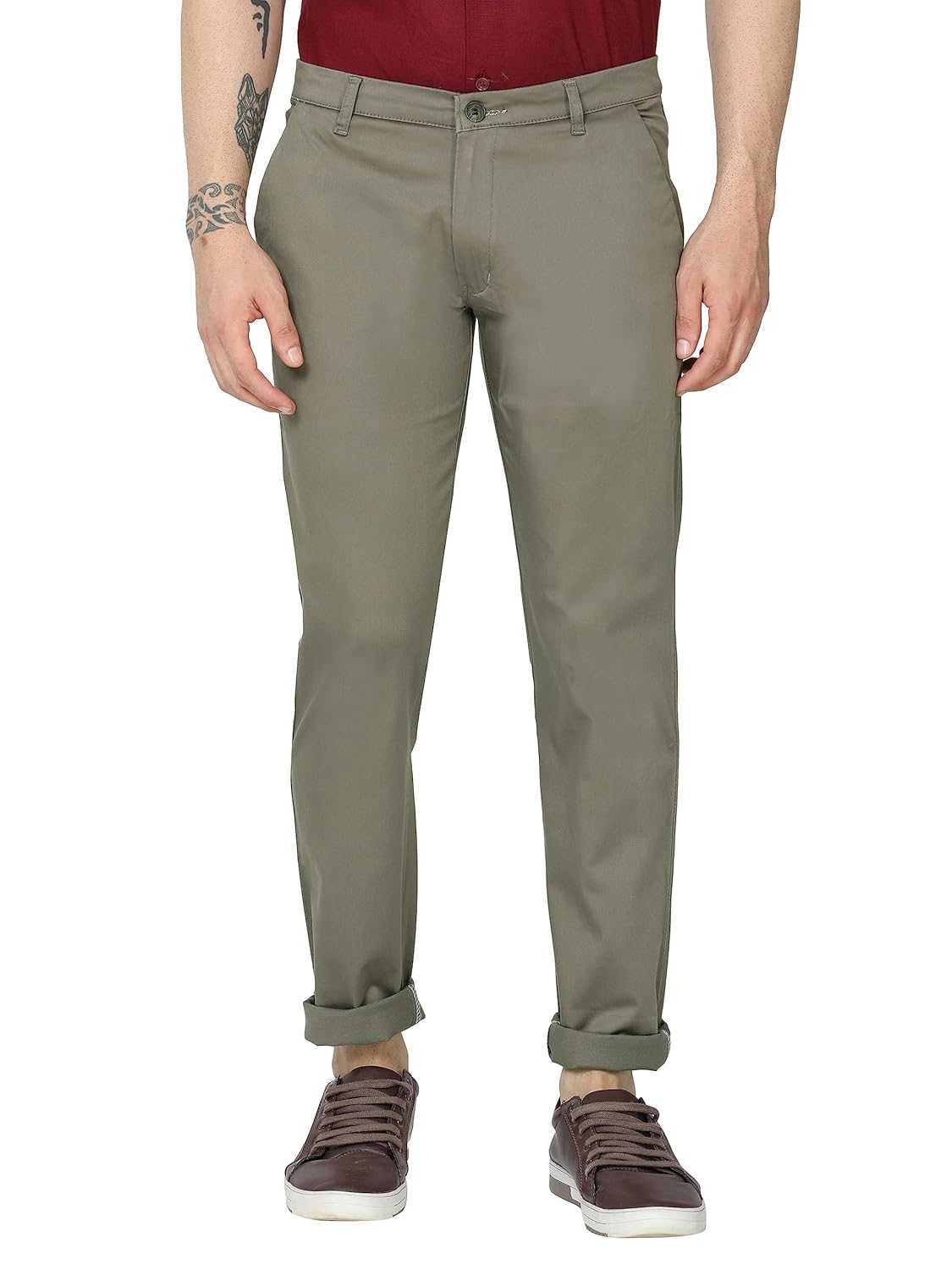 Miraan Men’s Regular Fit Mid Rise Pants