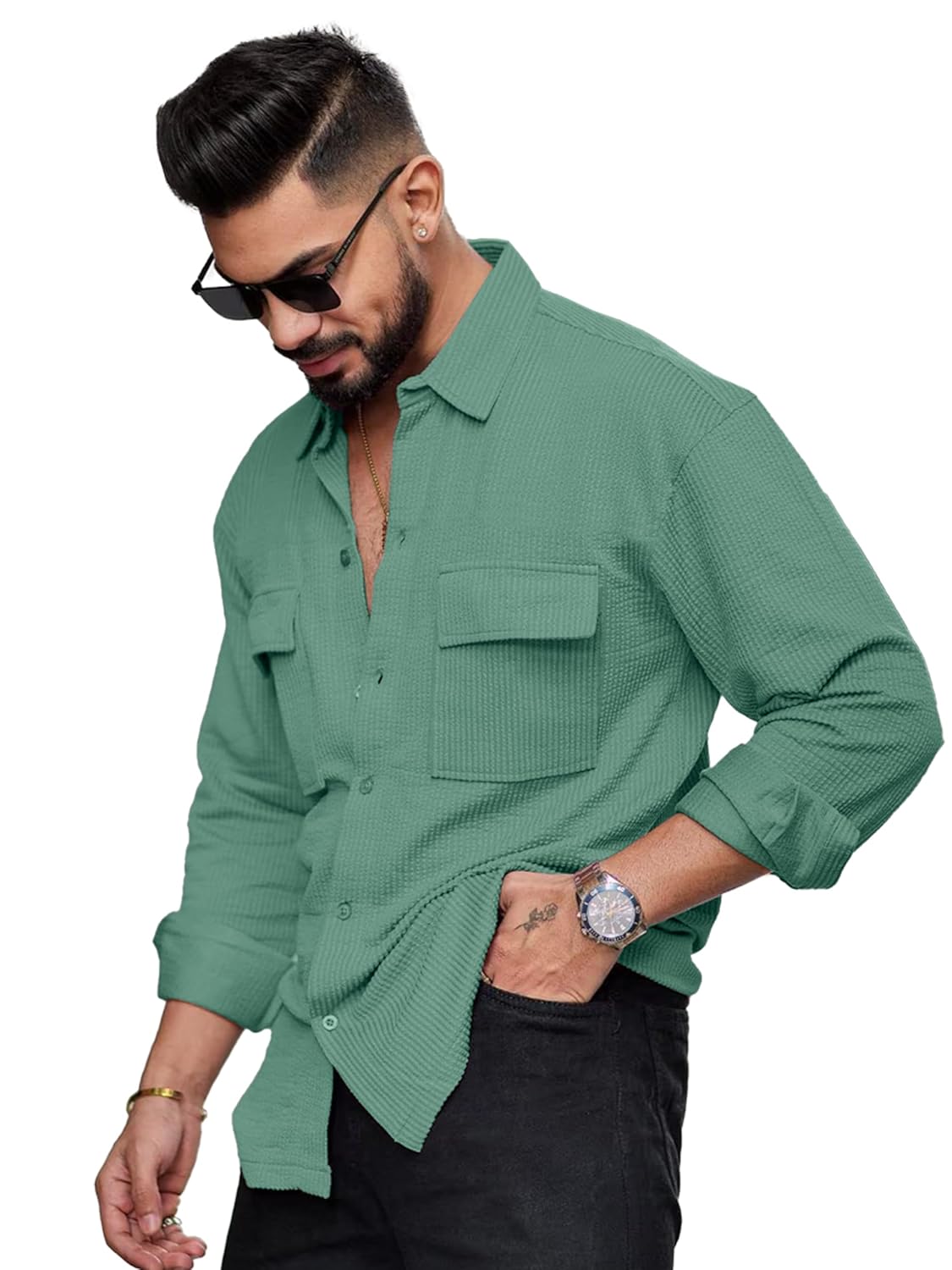 Noble Monk Men’s Polyester Regular Fit Shirt