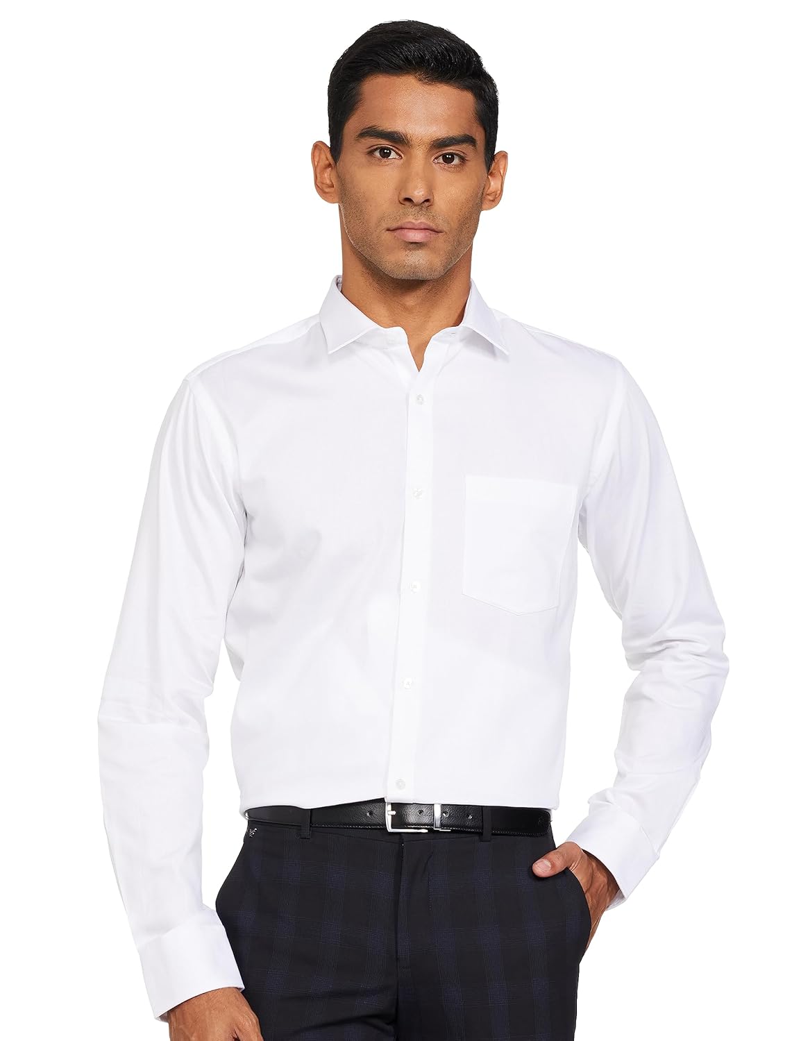 Park Avenue Men’s Pure Cotton Structure Pattern Slim Fit Semi Cutaway Collar Full Sleeve Formal Shirt