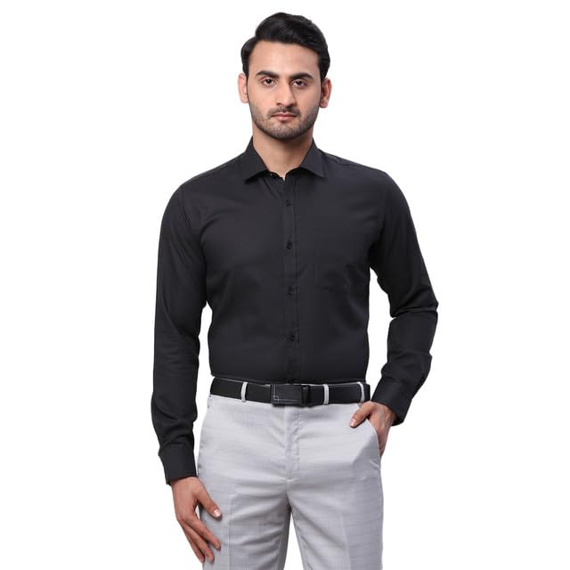 Park Avenue Men’s Slim Fit Pure Cotton Structure Pattern Semi Cutaway Collar Full Sleeve Formal Shirt