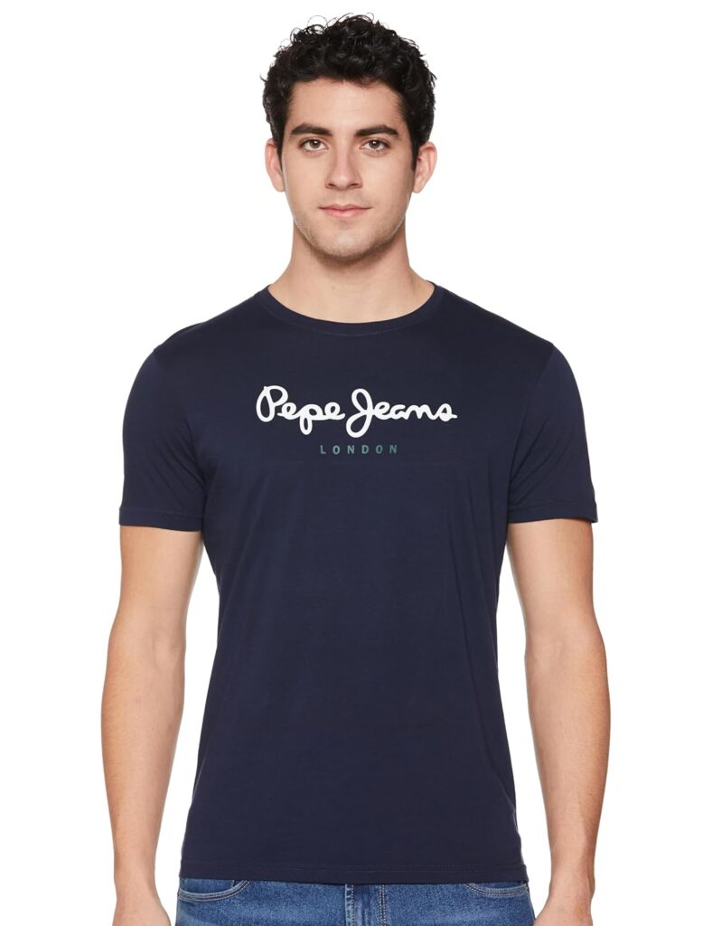 Pepe Jeans Men’s Solid Slim Fit T-Shirt Pepe Jeans Men’s Solid Slim Fit T-Shirt