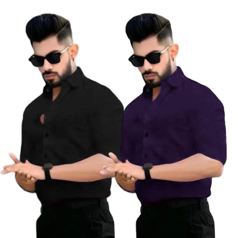 Pinkmint Cotton Blend Casual Shirt for Men Combo Shirt for Formal Wear, Regular Home Wear