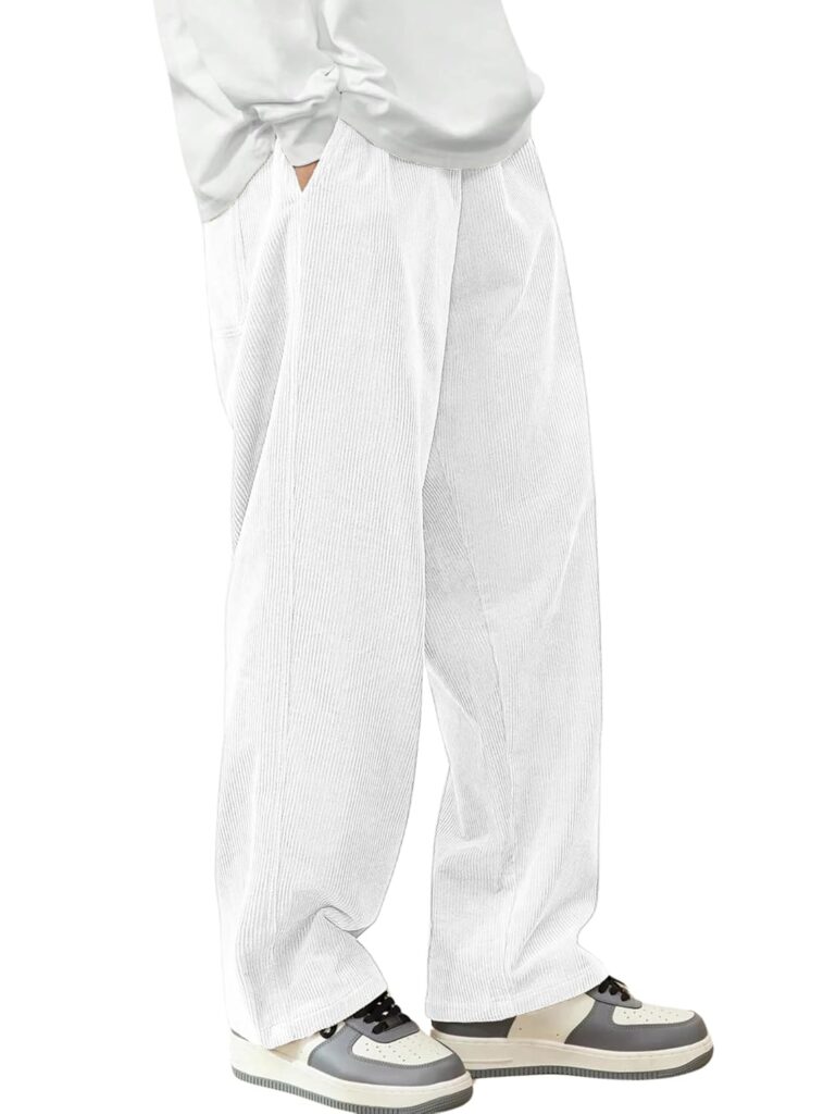 SHIENZY Mens Casual Relaxed Loose Fit Corduroy Baggy Wide Leg Vintage Sweatpants || Comfortable Drawstring Elastic Waist Pants with Pockets SHIENZY Mens Casual Relaxed Loose Fit Corduroy Baggy Wide Leg Vintage Sweatpants || Comfortable Drawstring Elastic Waist Pants with Pockets