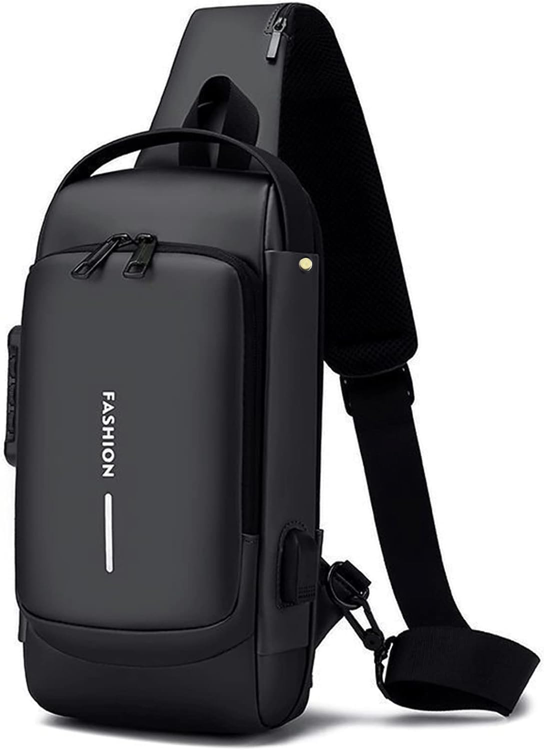 SaleOn Chest Bag for Men with USB Charging Port | Anti-Theft Crossbody Sling Bag | Travel Shoulder Bag for Men | Sports Style Messenger Bag | Casual Daily Use Bag Water Resistance Material