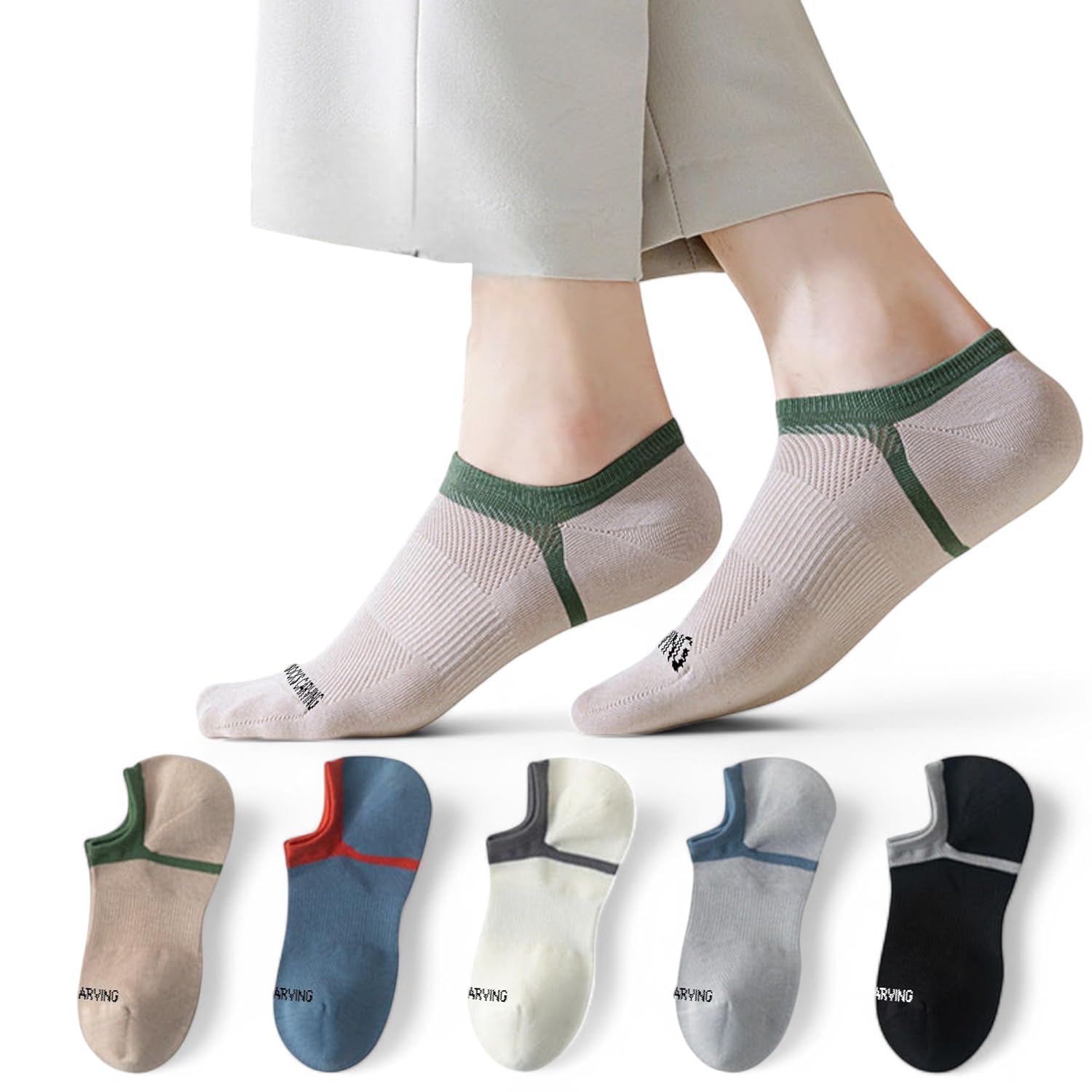 Sockscarving Feel The Comfort No Show Cotton Multi Colour Socks 5 Pairs Pure Premium Cotton for Men and Women Socks Stretchable Free Size Anti Odur Sweat Free Anti Slip