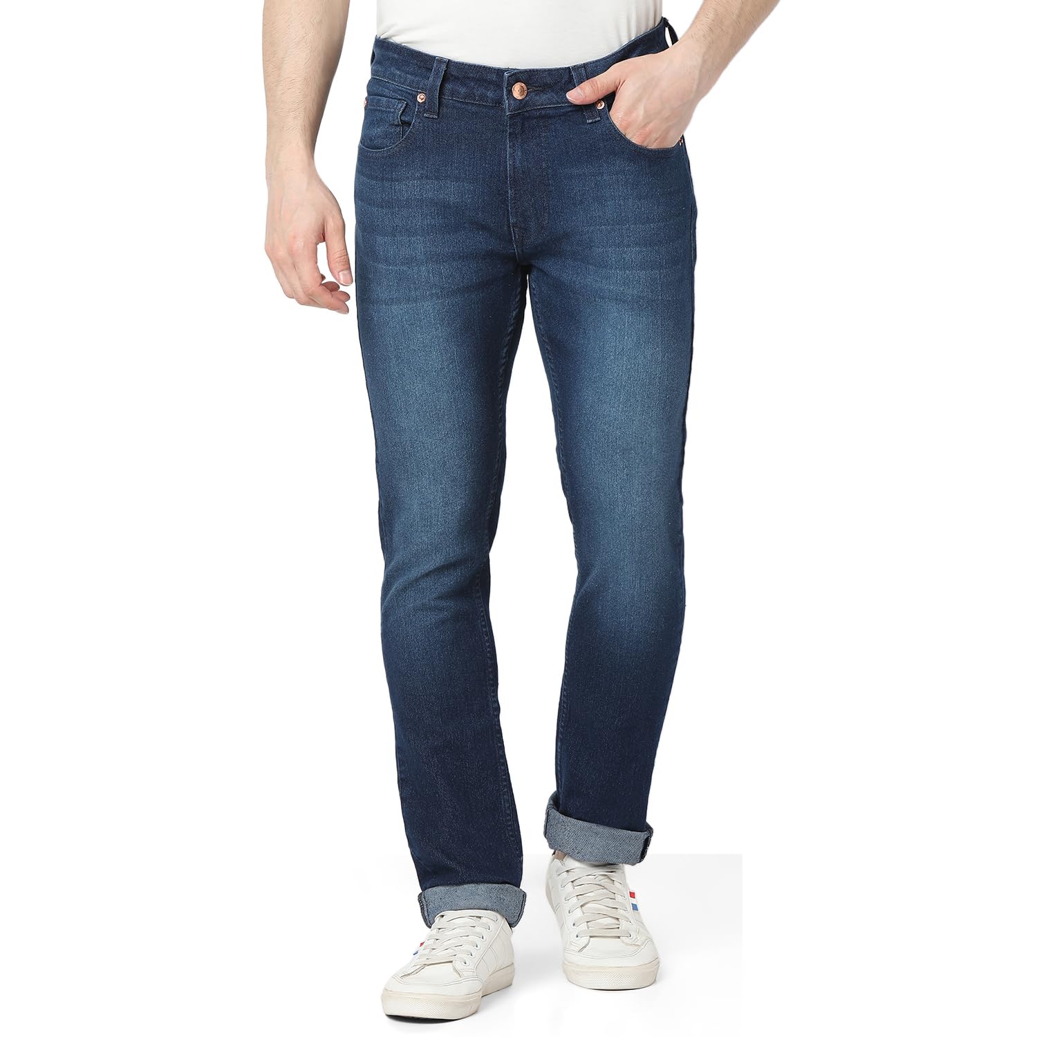 Spykar Men Blue Regular Fit Mid-Rise Casual Jeans