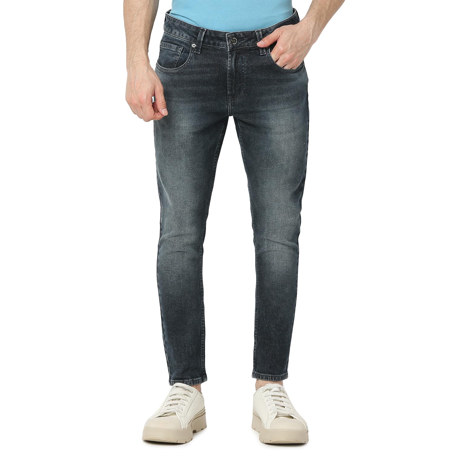 Spykar Men Blue Slim Fit Mid-Rise Casual Jeans