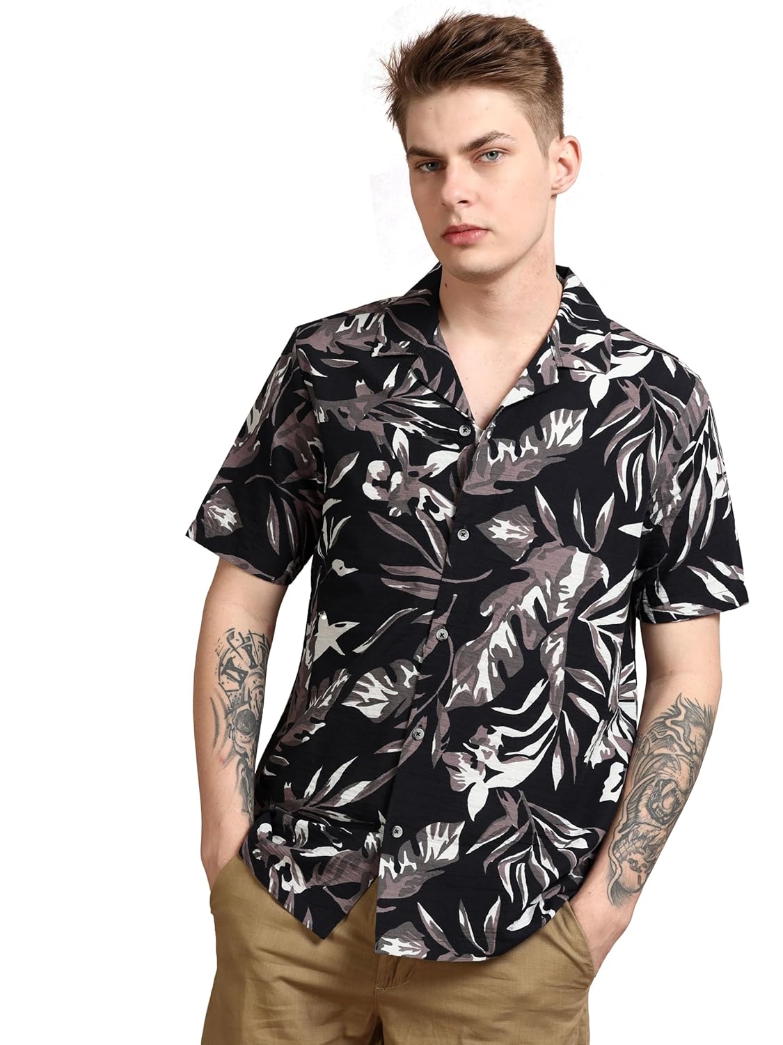 StitchX Men’s Half Sleeve Printed Beach Cuban Collar Shirt S-2XL StitchX Men’s Half Sleeve Printed Beach Cuban Collar Shirt S-2XL