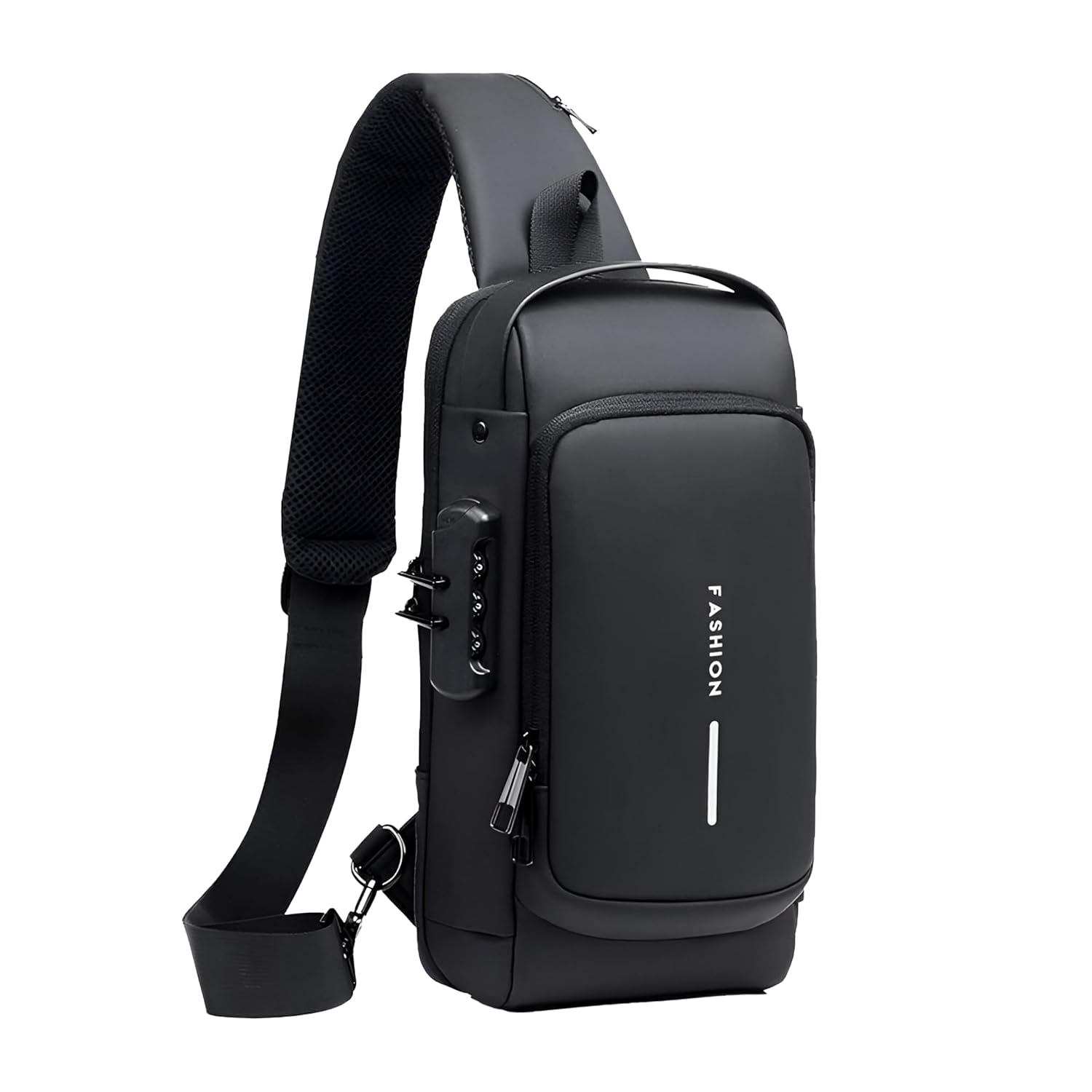 Storite Sling Bag for Men Stylish Crossbody Backpack for Men & Women, Anti-Theft Chest Bag with USB Charging Port, Messenger Bags, Casual Shoulder Bag (Black – 17 x 9 x 32 Cm)