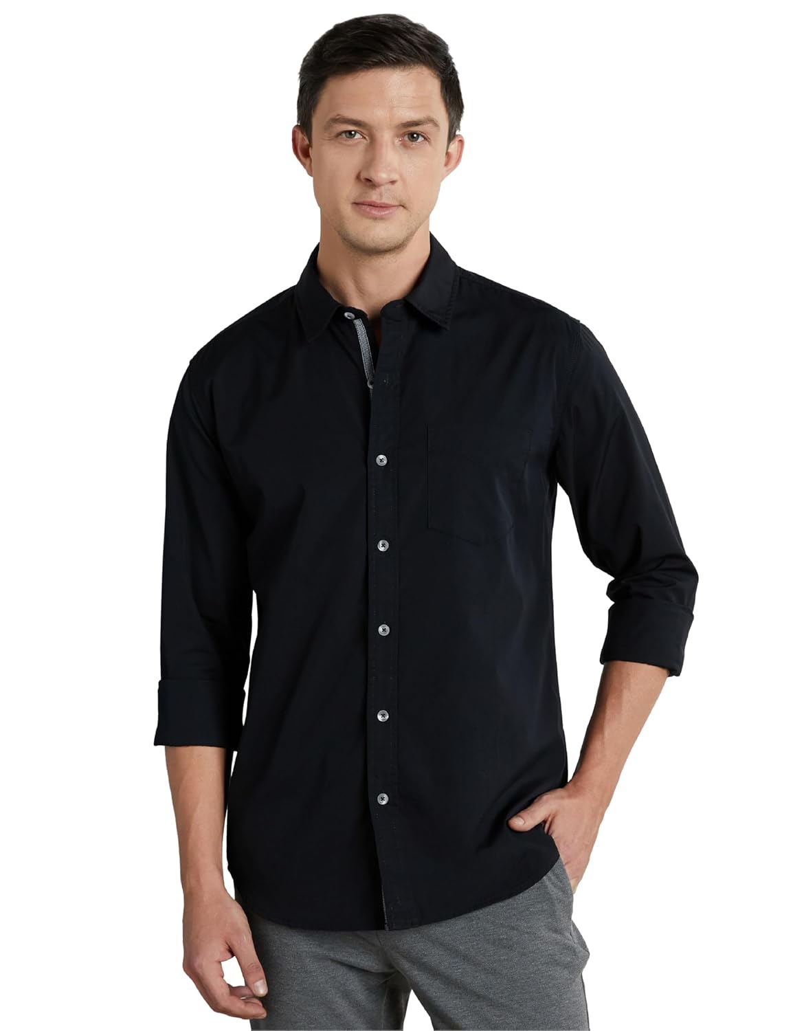 Symbol Premium Men’s Casual Cotton Poplin Shirt (Regular Fit)