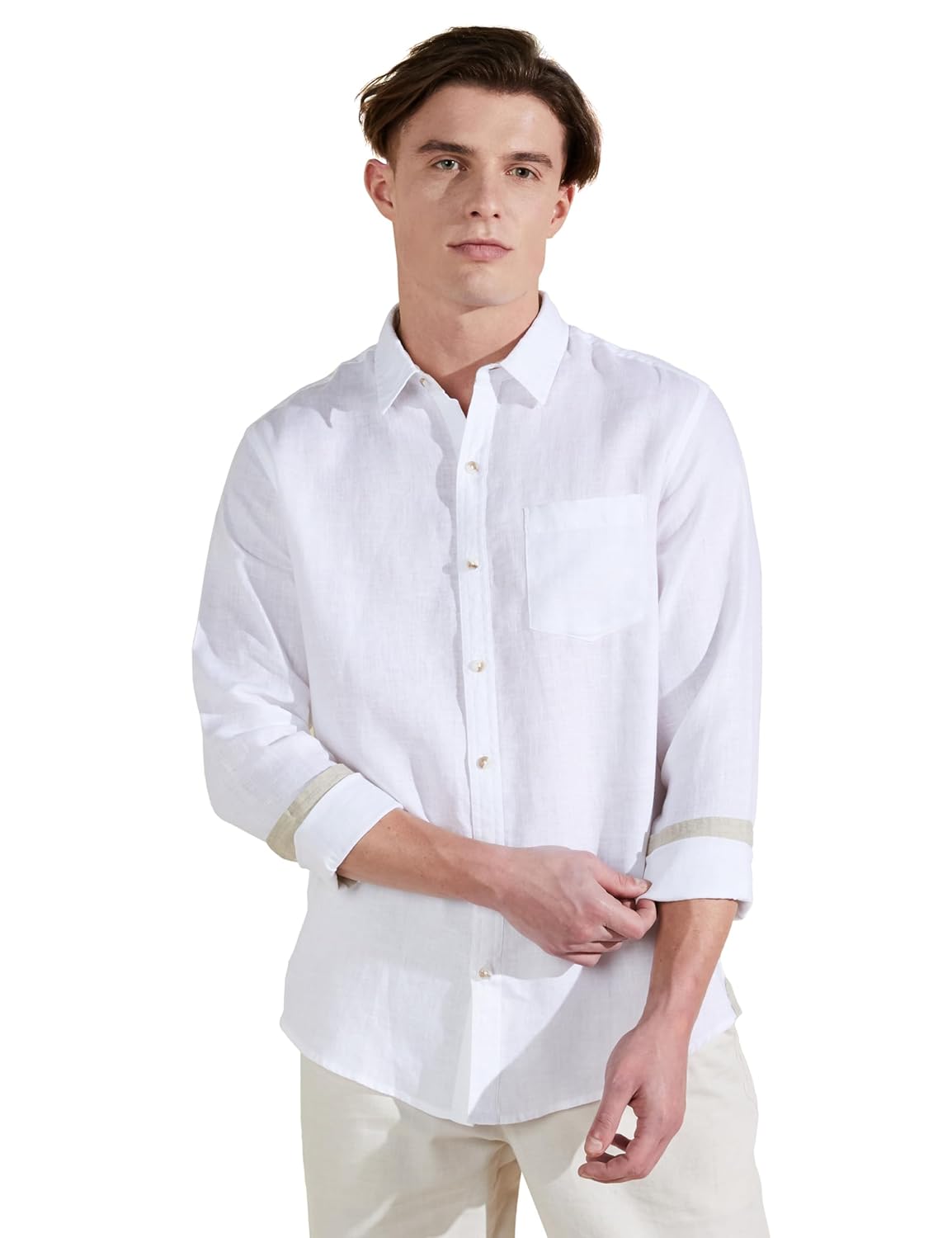 Symbol Premium Men’s Pure Linen Solid Casual Shirt (Regular Fit)